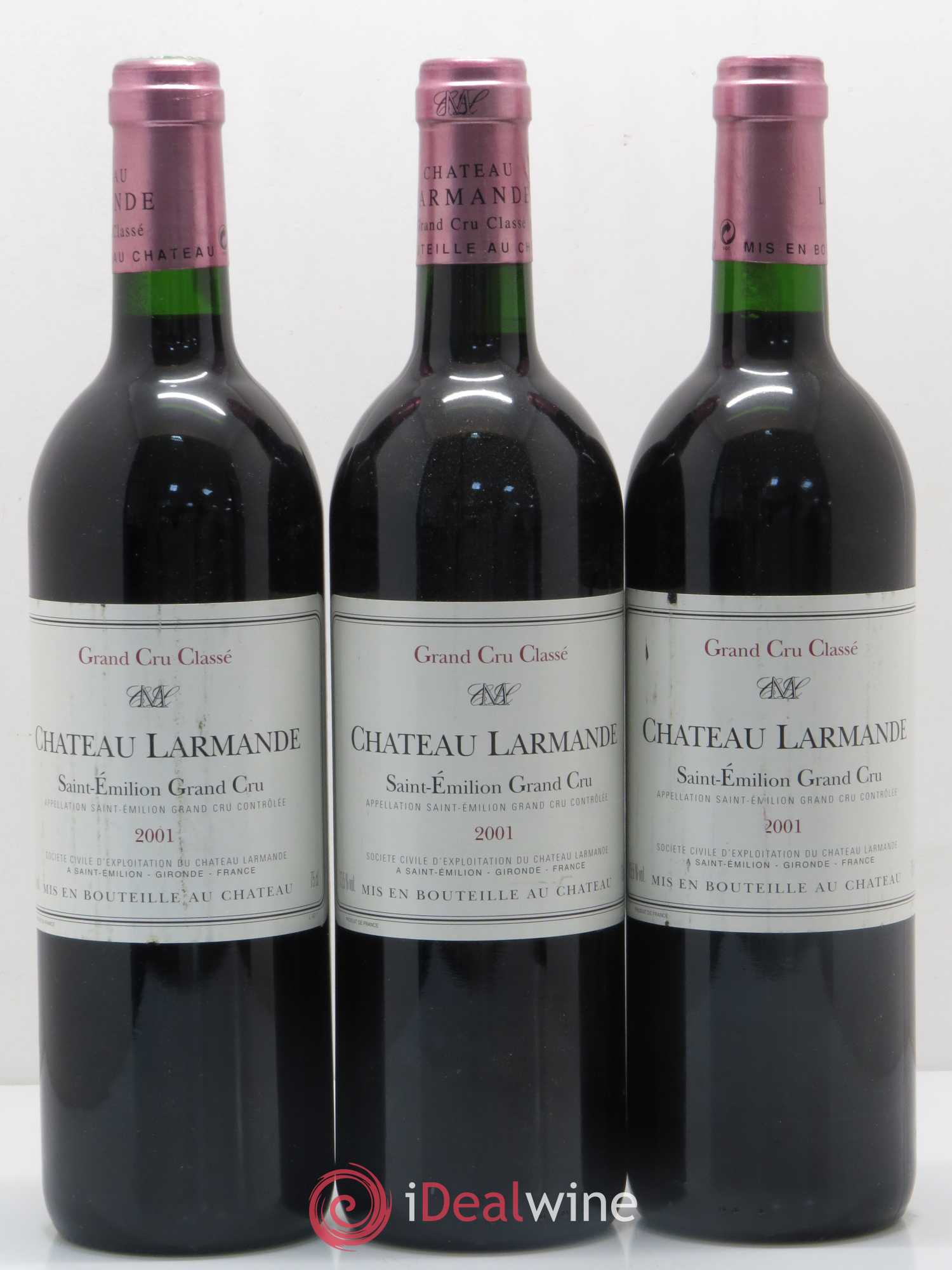 Château Larmande Grand Cru Classé 2001 - Lot de 3 bouteilles - 0