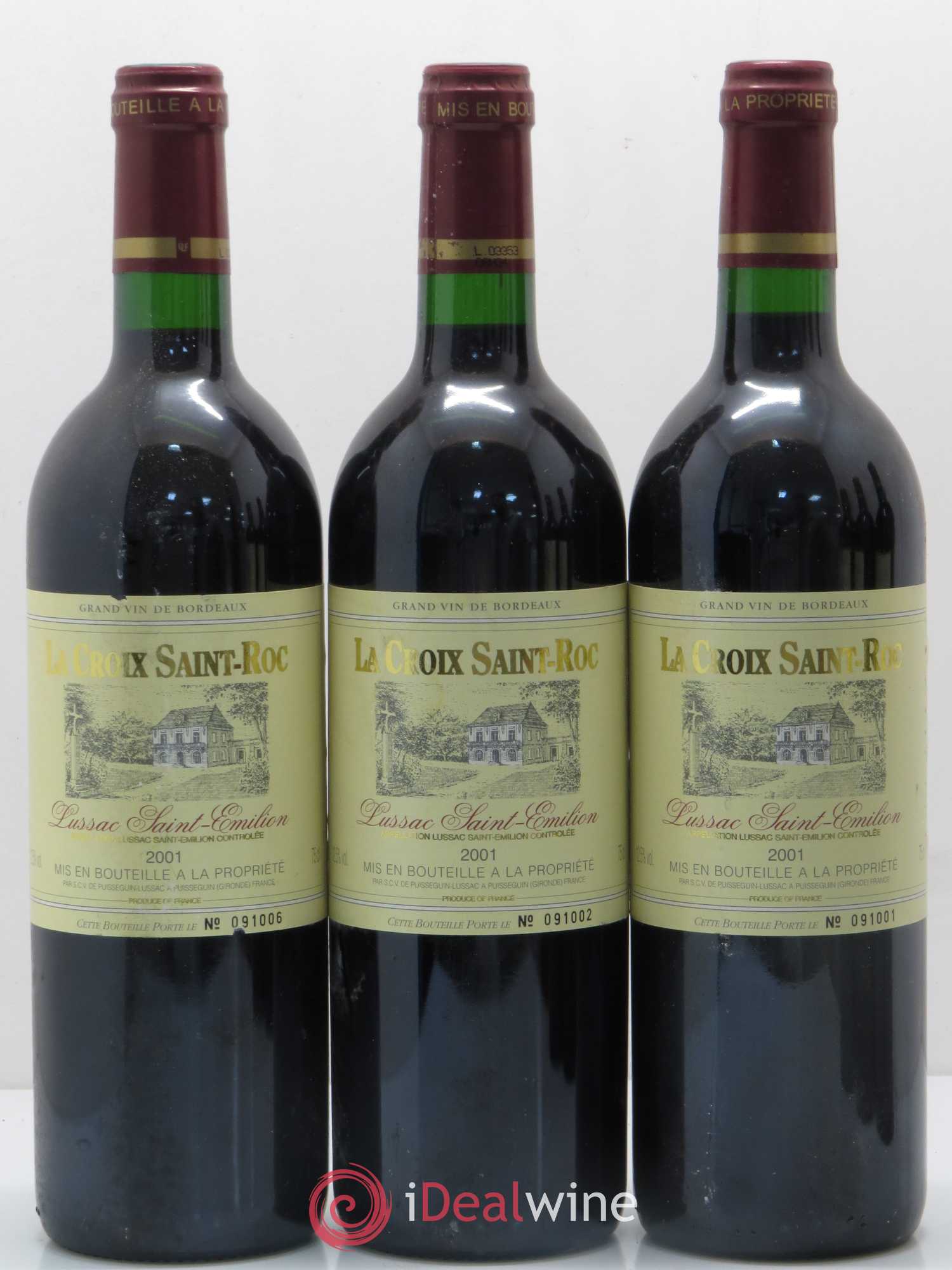 Bordeaux Lussac Saint Emilion La Croix Saint Roc 2001 - Lot de 6 bouteilles - 1