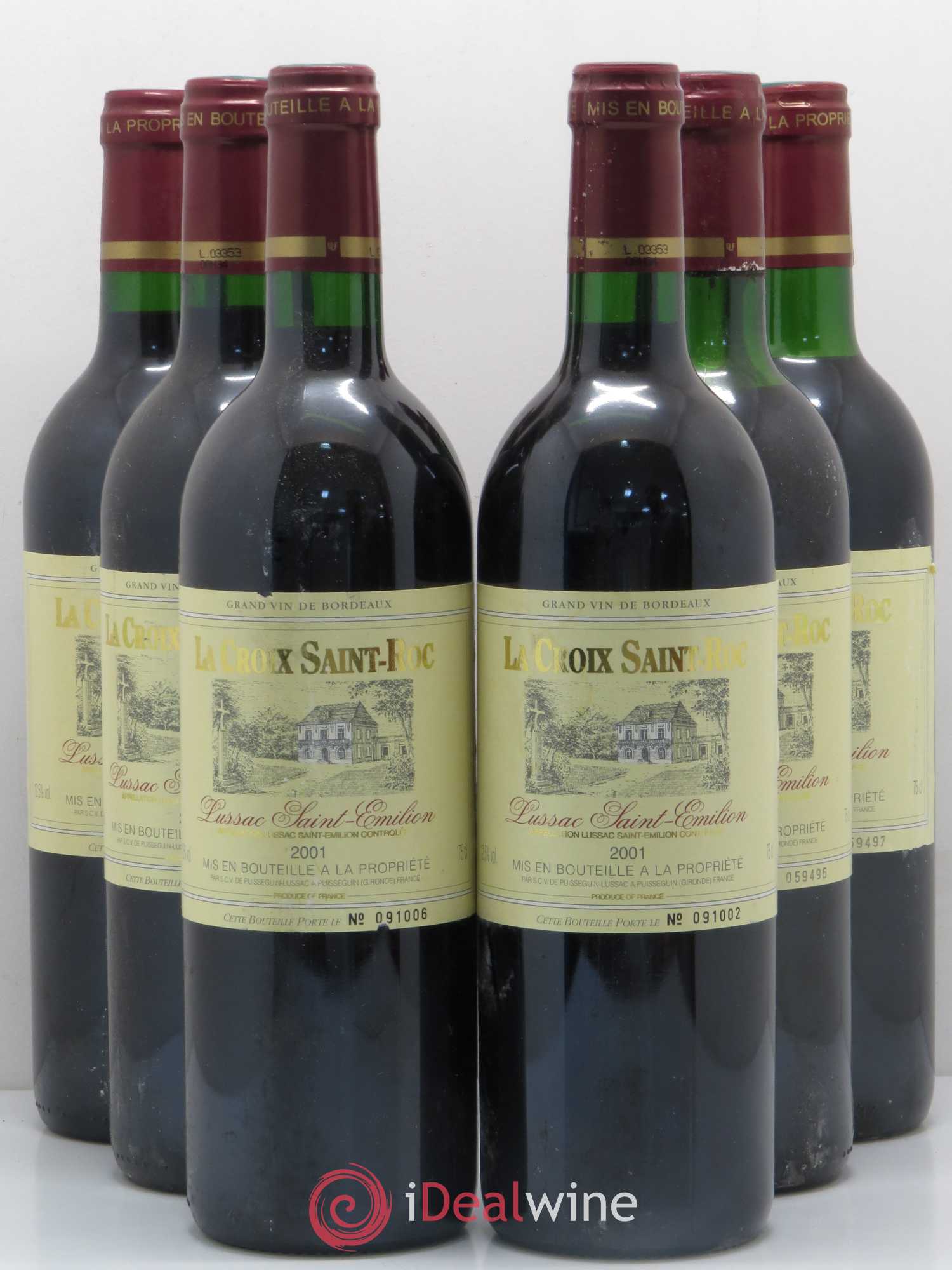 Bordeaux Lussac Saint Emilion La Croix Saint Roc 2001 - Lot de 6 bouteilles - 0