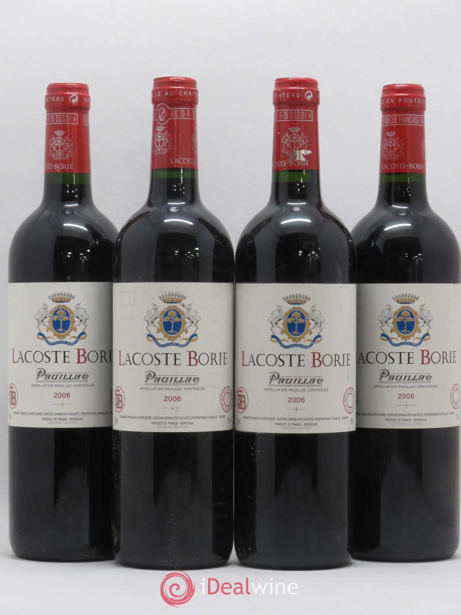 Lacoste Borie 2006 - Lot de 4 bouteilles - 0