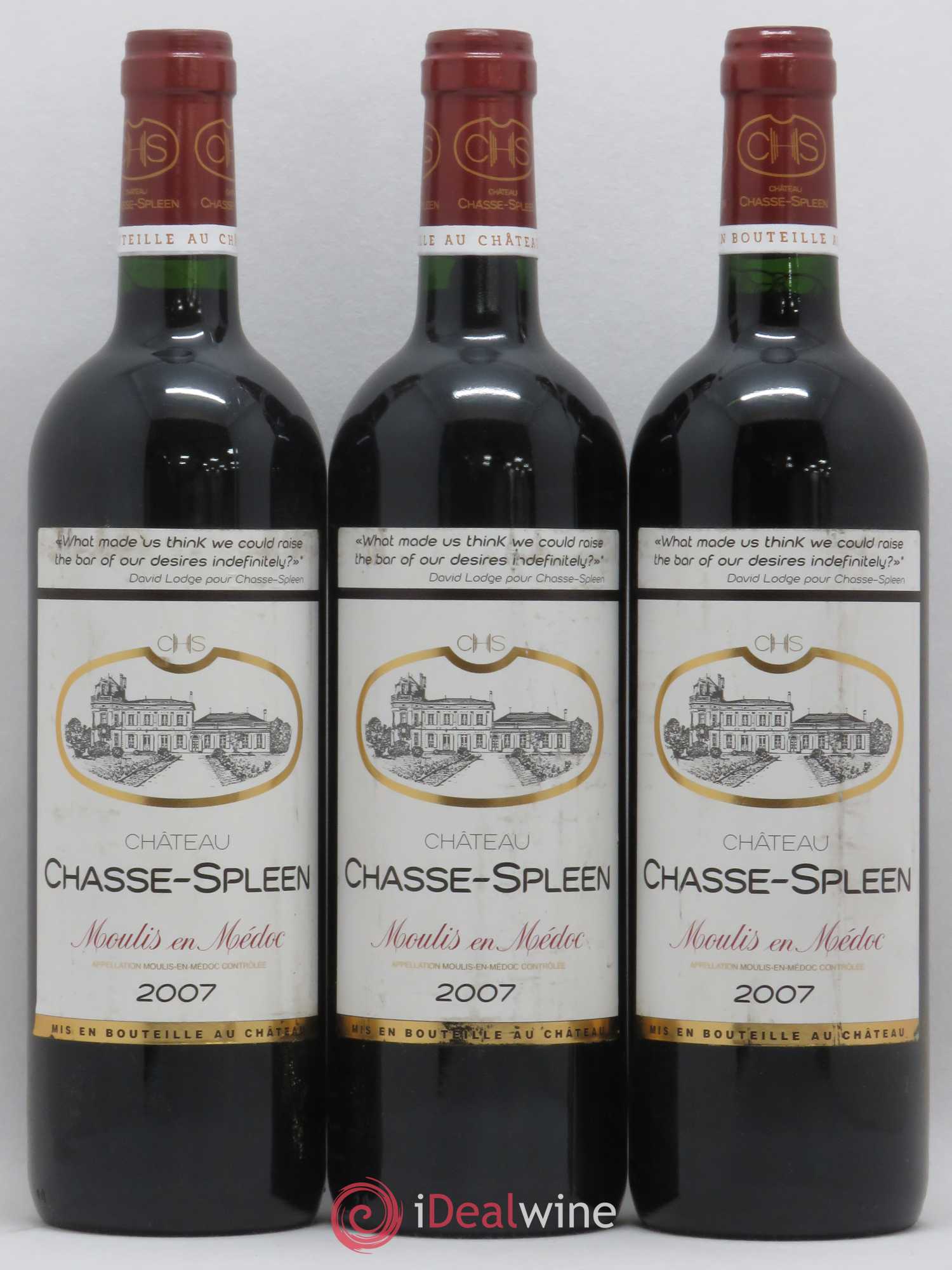 Château Chasse Spleen 2007 - Lot de 3 bouteilles - 0