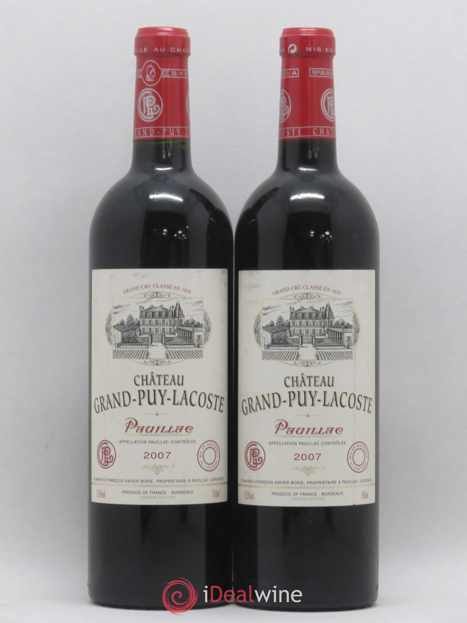 Château Grand Puy Lacoste 5ème Grand Cru Classé 2007 - Lot de 2 bouteilles - 0