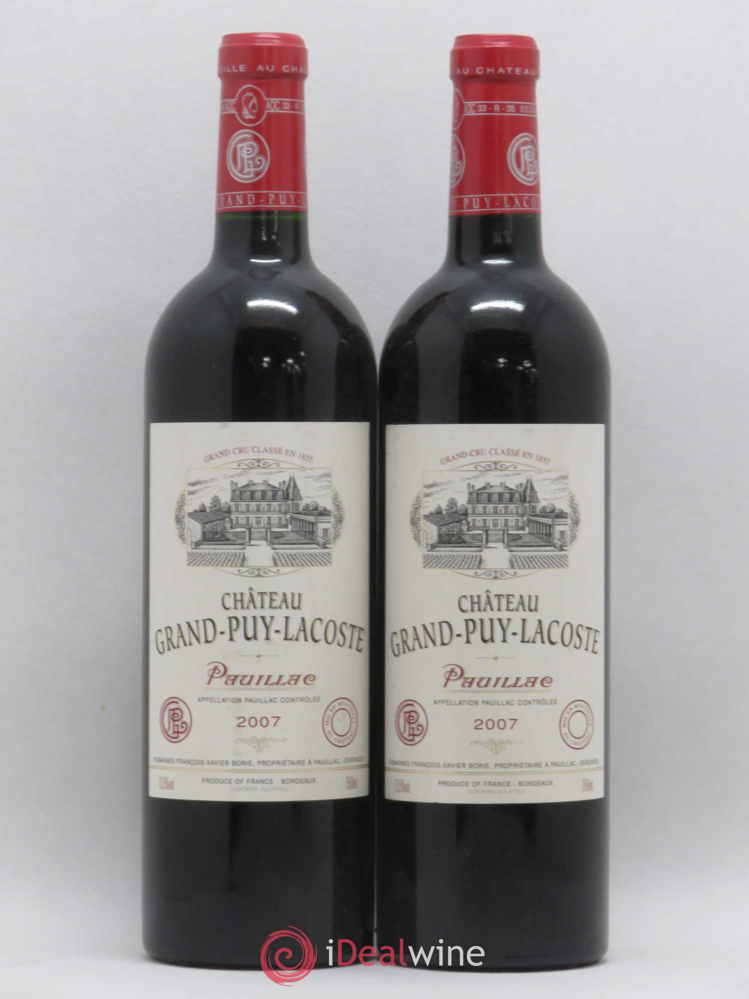 Château Grand Puy Lacoste 5ème Grand Cru Classé 2007 - Lot de 2 bouteilles - 0