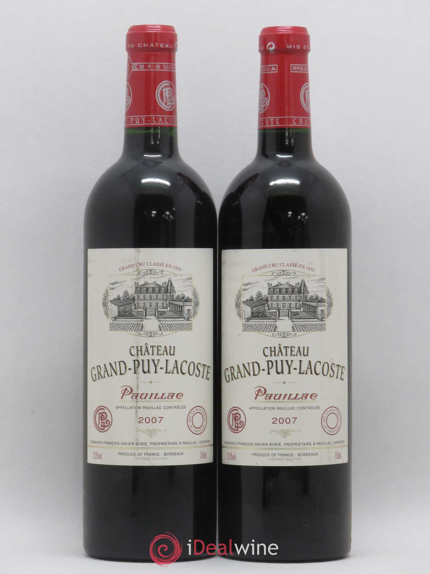 Château Grand Puy Lacoste 5ème Grand Cru Classé 2007 - Lot de 2 bouteilles - 0