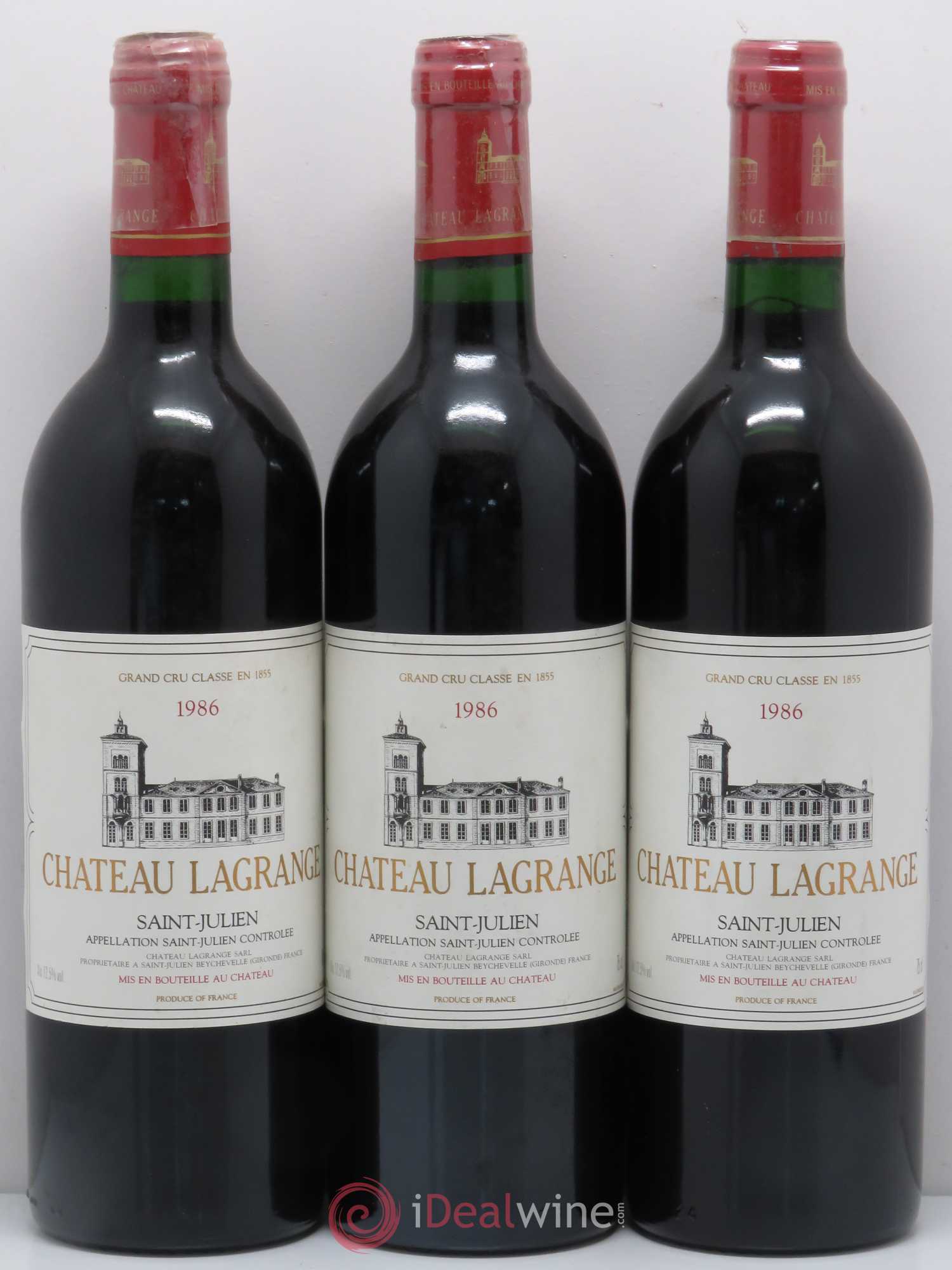 Château Lagrange 3ème Grand Cru Classé 1986 - Lot de 3 bouteilles - 0