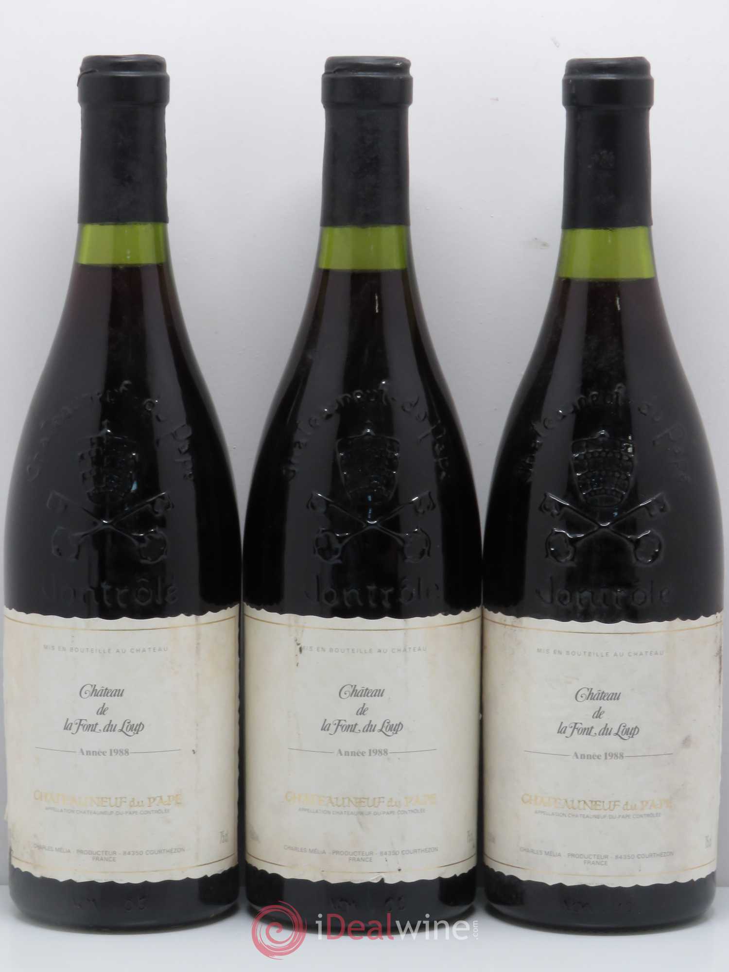 Châteauneuf-du-Pape Château De La Font Loup (sans prix de réserve) 1988 - Posten von 3 Flaschen - 0