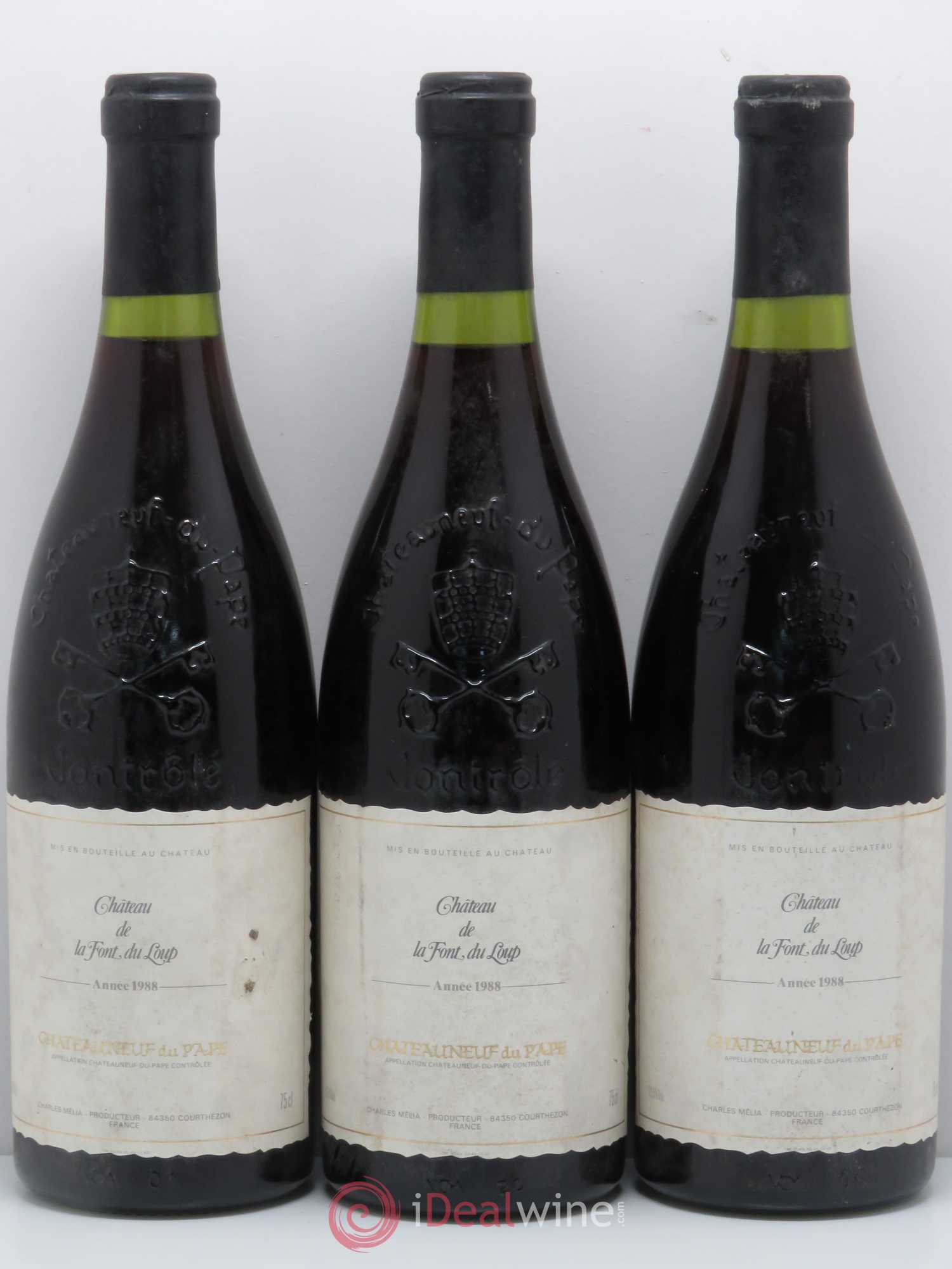 Châteauneuf-du-Pape Château De La Font Loup (sans prix de réserve) 1988 - Posten von 3 Flaschen - 0