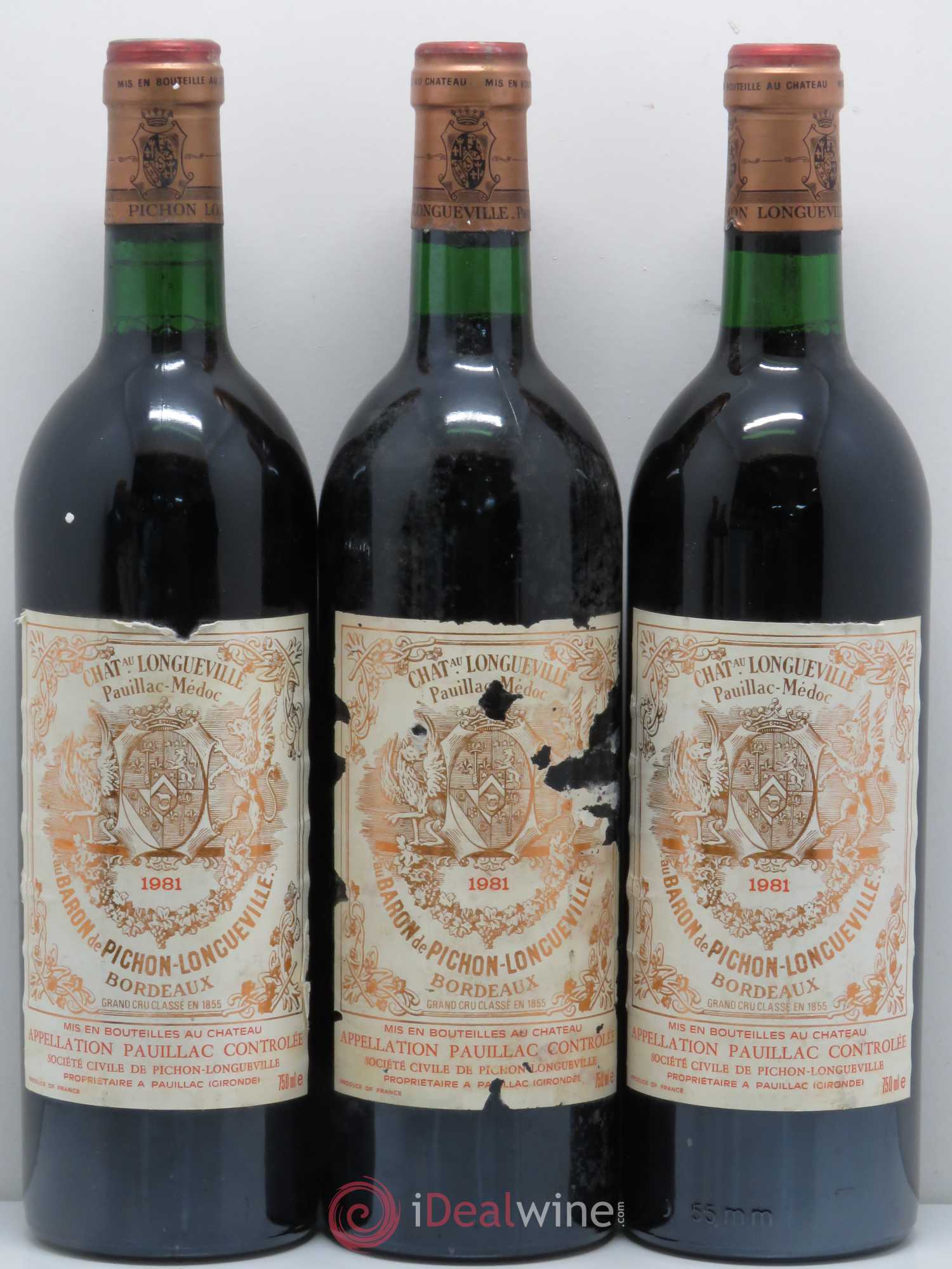 Pichon Longueville Baron 2ème Grand Cru Classé 1981 - Lot de 5 bouteilles - 1