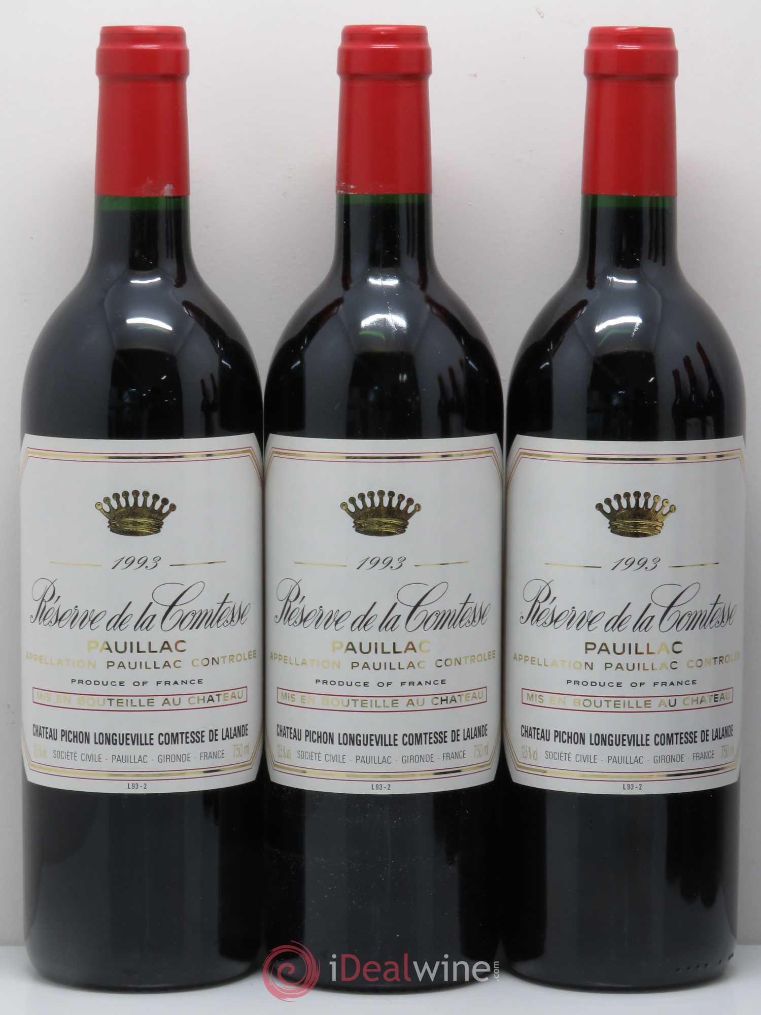 Réserve de la Comtesse Second Vin 1993 - Lot de 12 bouteilles - 3
