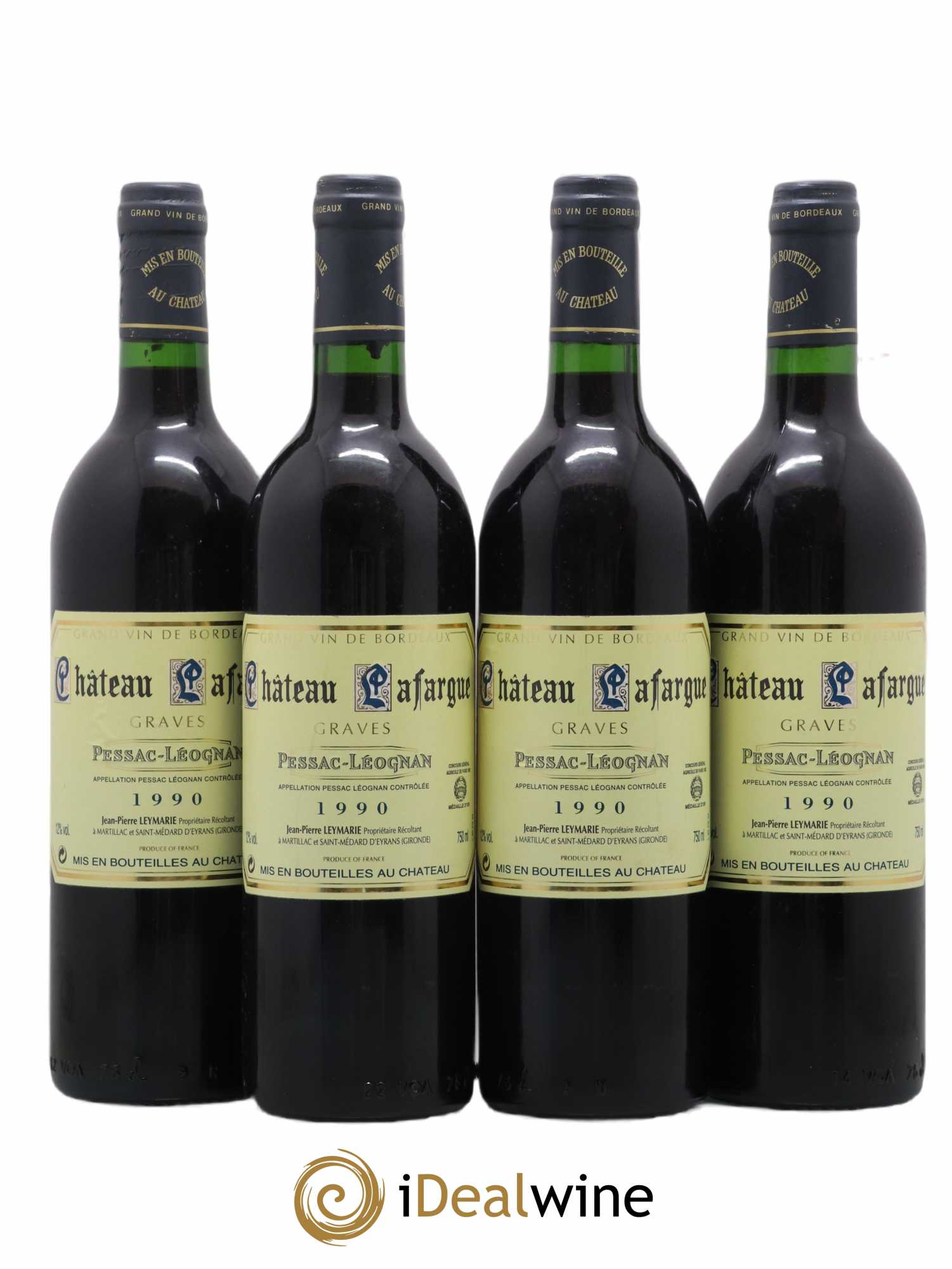 Pessac-Léognan Château Lafargue 1990 - Lot de 4 bouteilles - 0