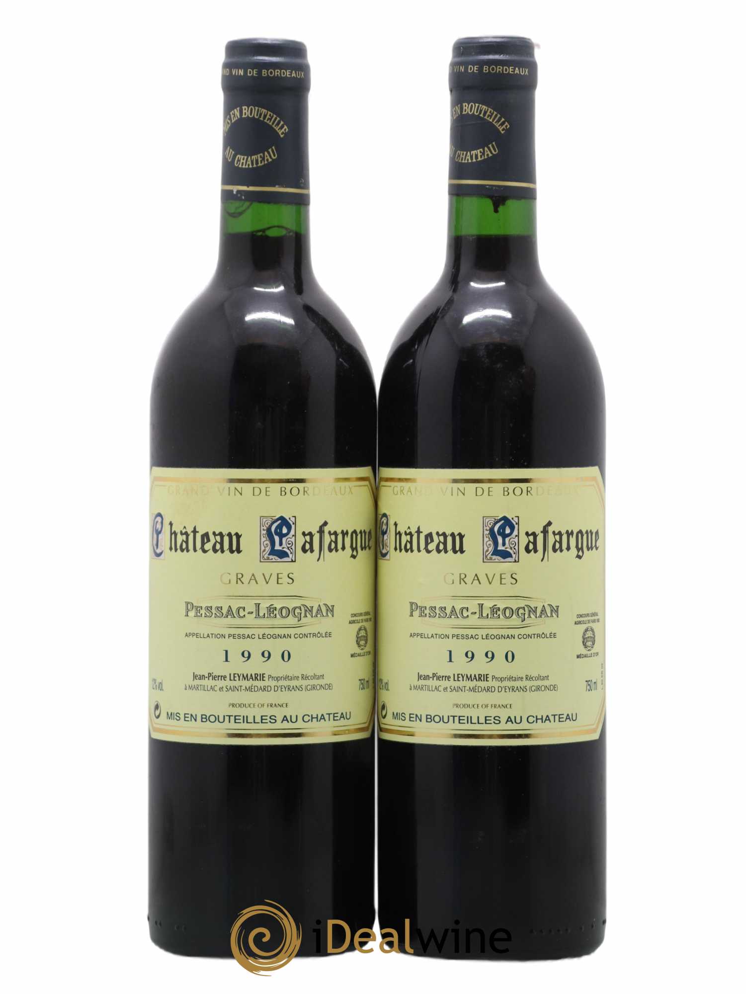 Pessac-Léognan Château Lafargue 1990 - Lot de 2 bouteilles - 0