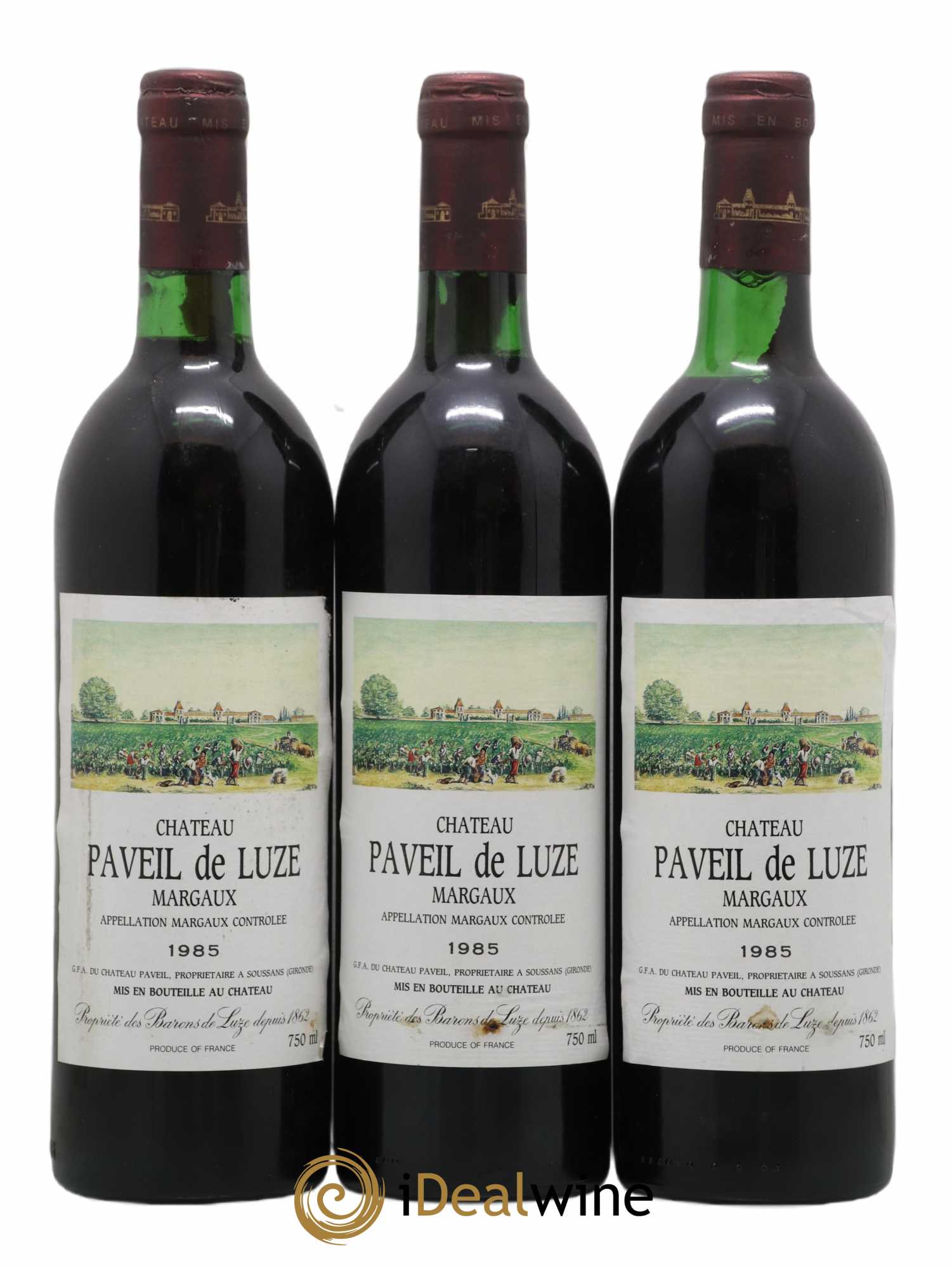 Château Paveil de Luze Cru Bourgeois 1985 - Lot de 3 bouteilles - 0