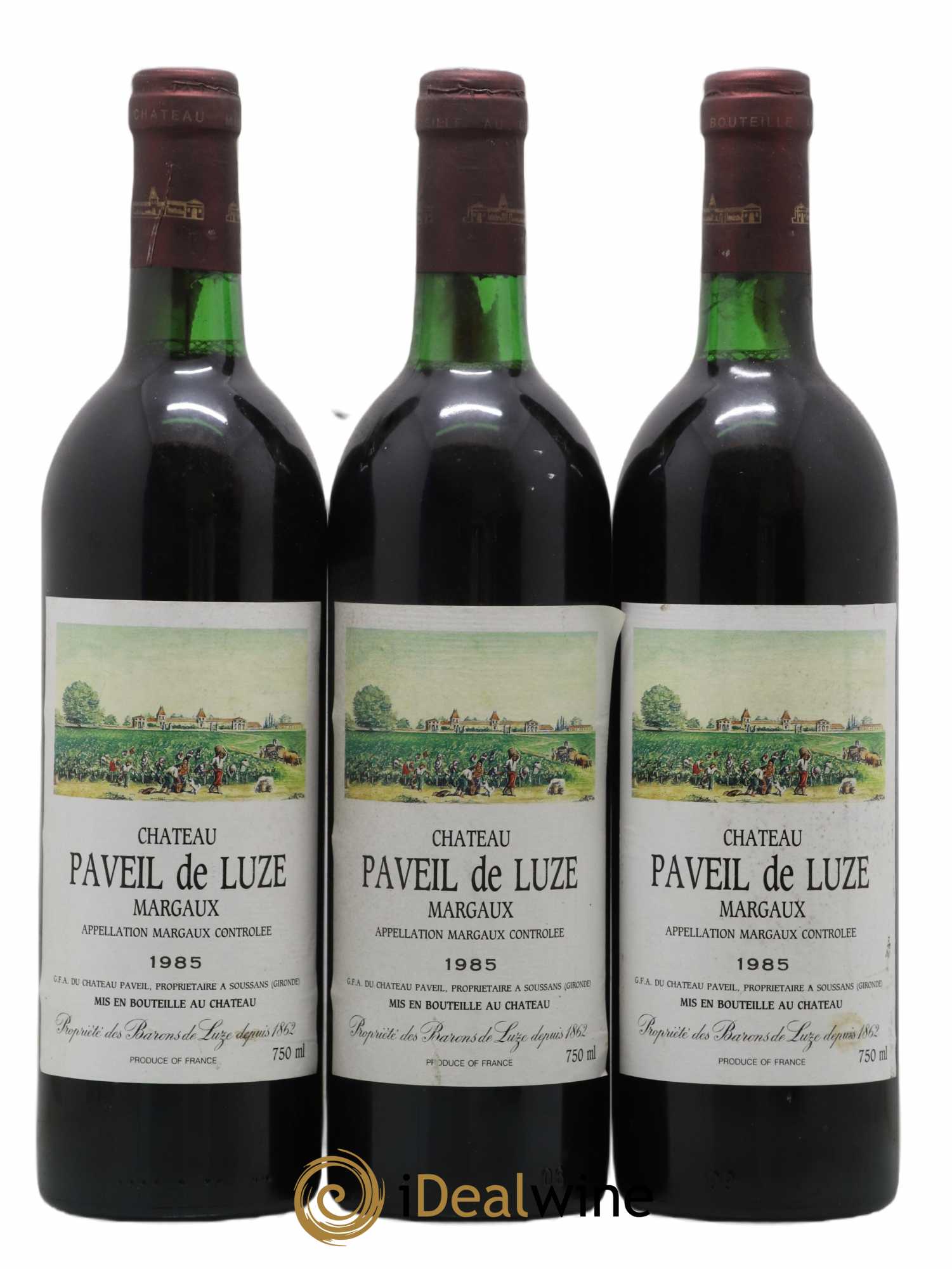 Château Paveil de Luze Cru Bourgeois 1985 - Lot de 3 bouteilles - 0