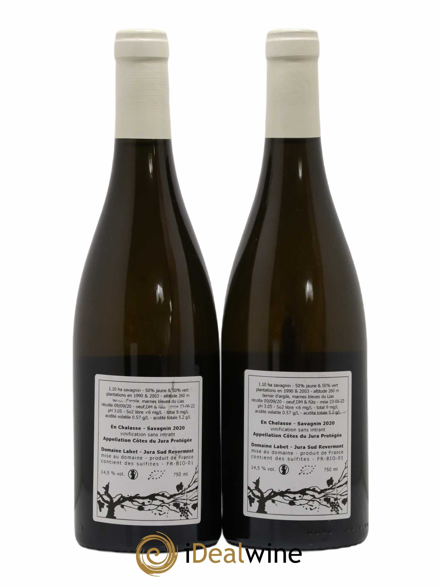 Côtes du Jura Fleur de Savagnin En Chalasse Romain - Julien - Charline Labet 2020 - Lot de 2 bouteilles - 1
