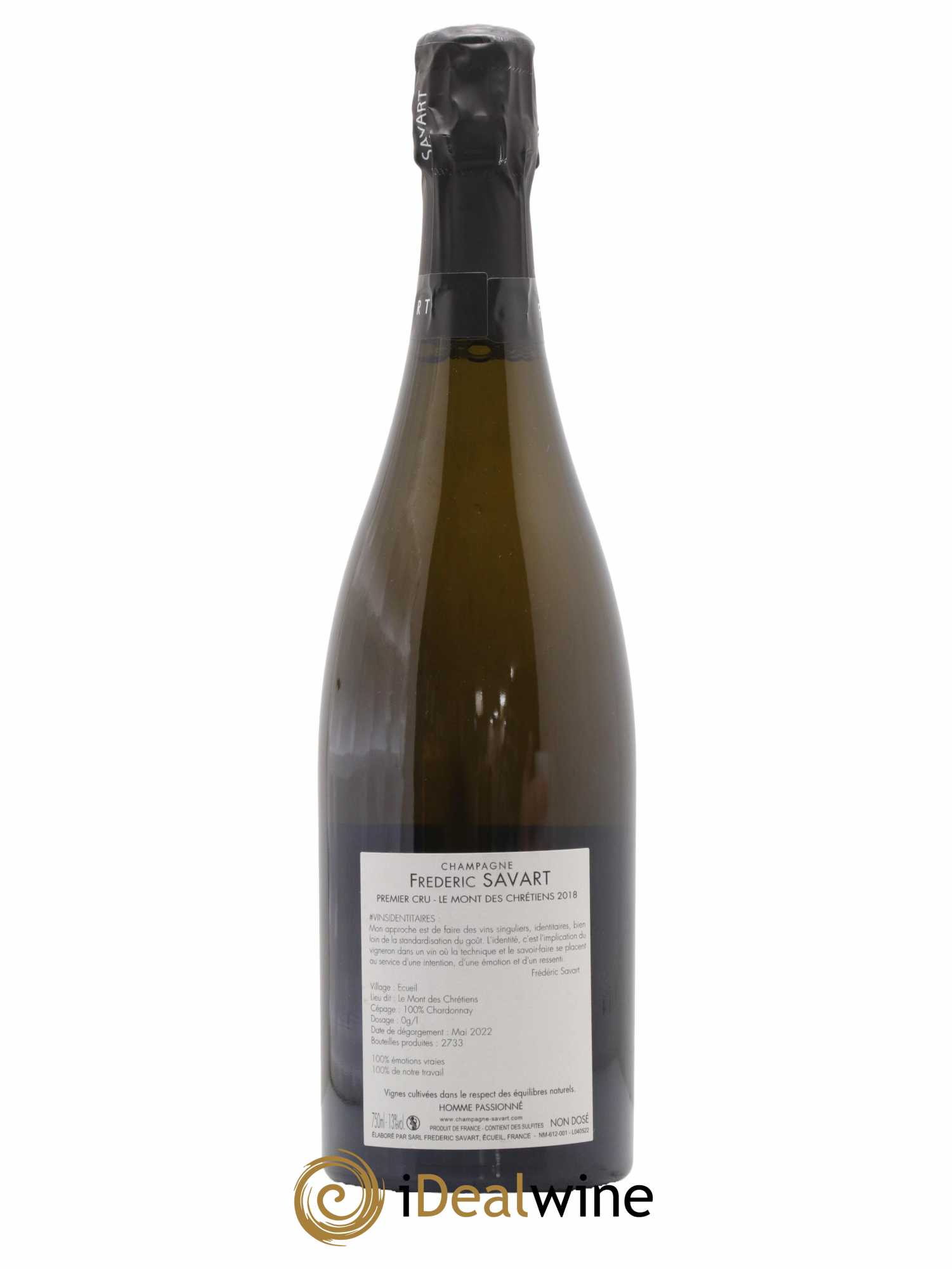 Le Mont des Chrétiens 1er Cru Extra-Brut Savart 2018 - Lot de 1 bouteille - 1