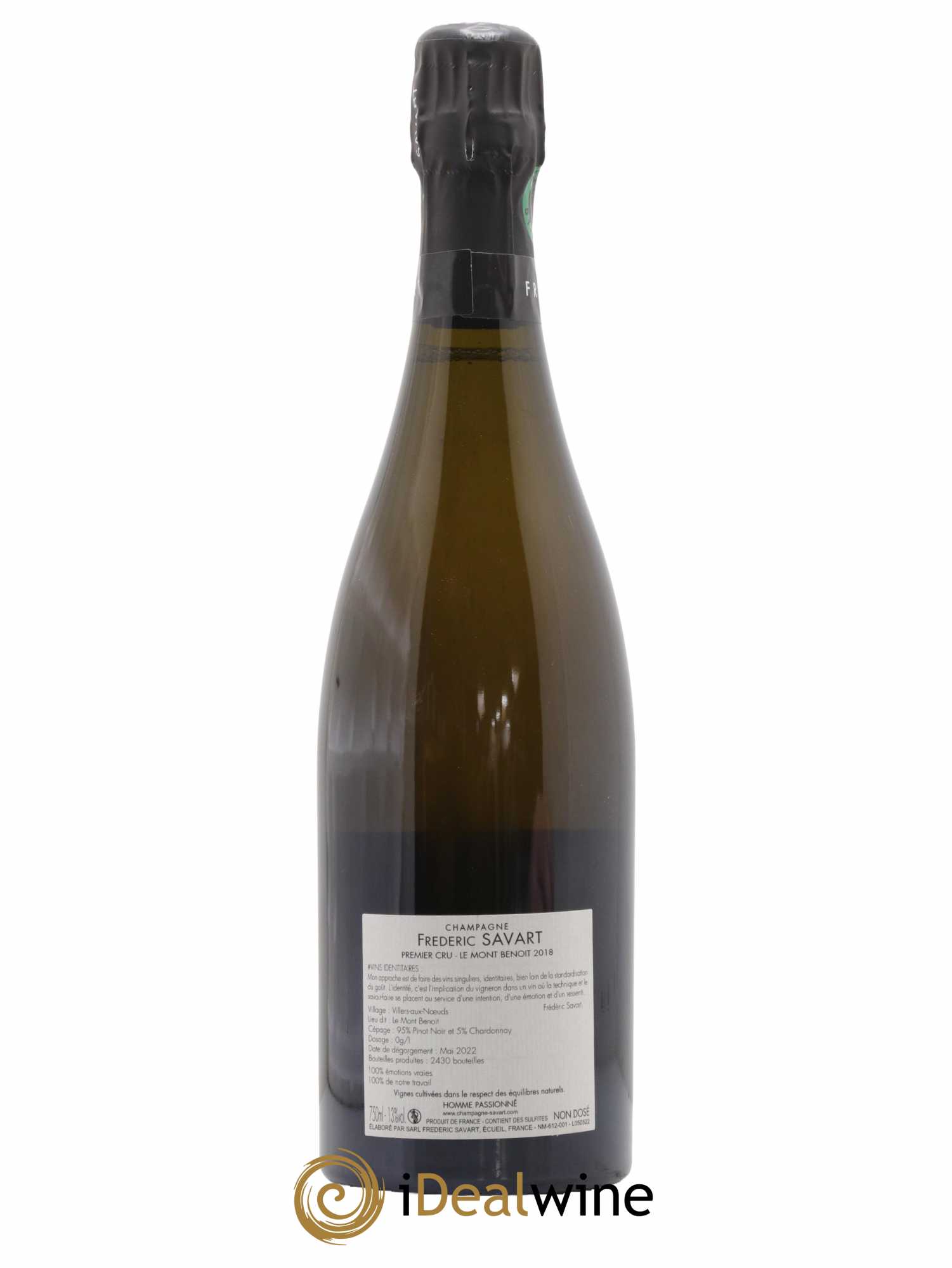 Le Mont Benoit 1er Cru Extra-Brut Vieille Vigne Savart Vieille Vigne 2018 - Lot of 1 bottle - 1