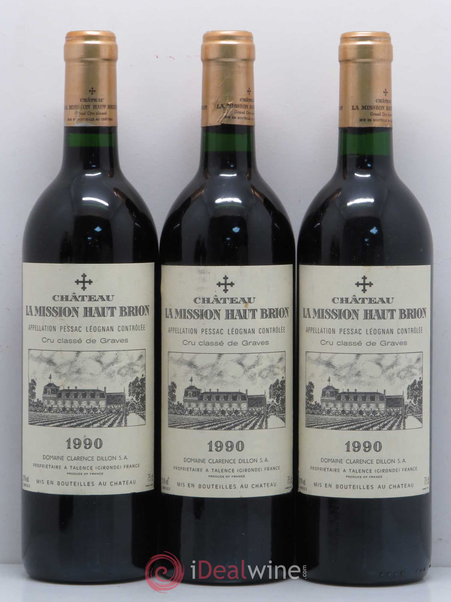 Château la Mission Haut-Brion Cru Classé de Graves 1990 - Lot de 5 bouteilles - 1