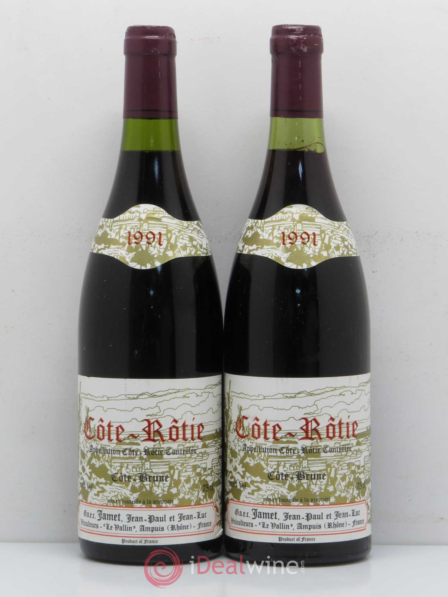 Côte-Rôtie Côte Brune Jamet (Domaine) 1991 - Lot de 2 bouteilles - 0