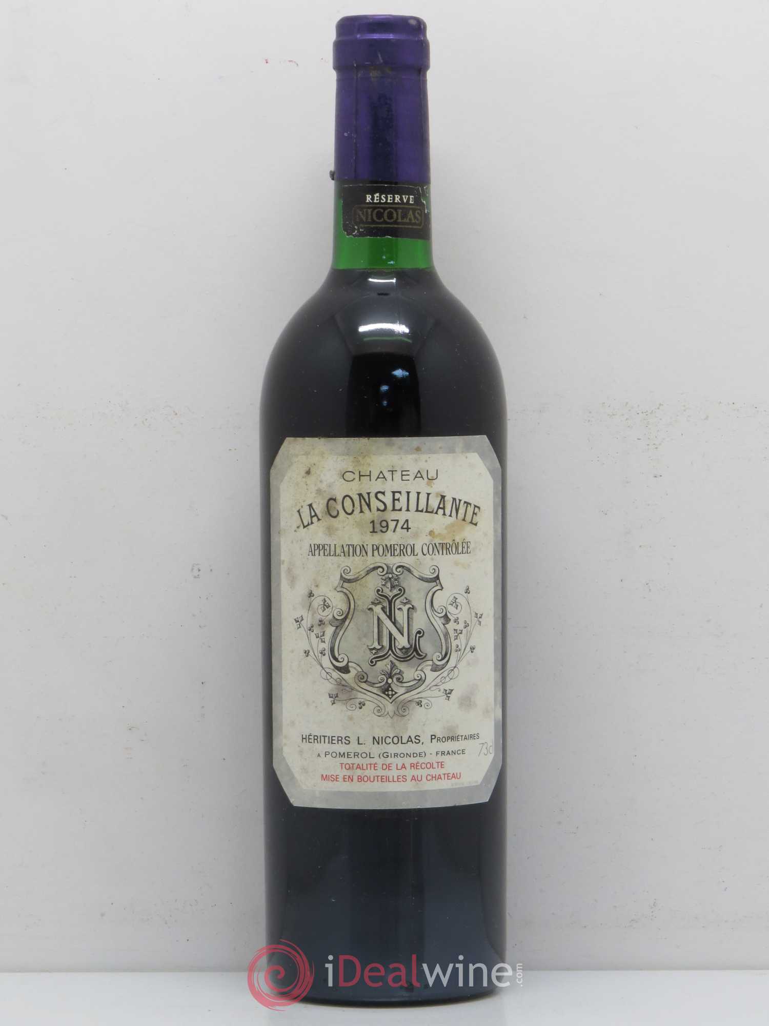 Château la Conseillante 1974 - Lot de 1 bouteille - 0