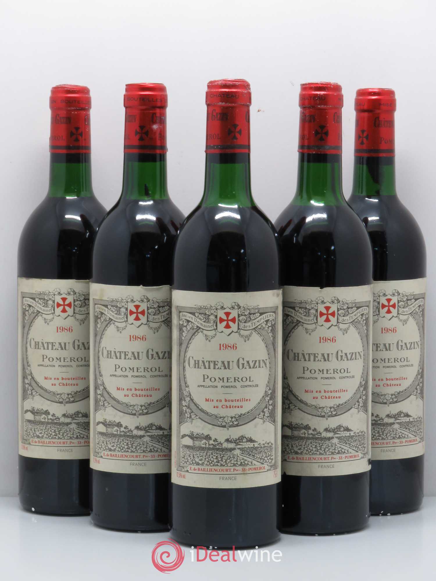 Château Gazin 1986 - Lot de 5 bouteilles - 0