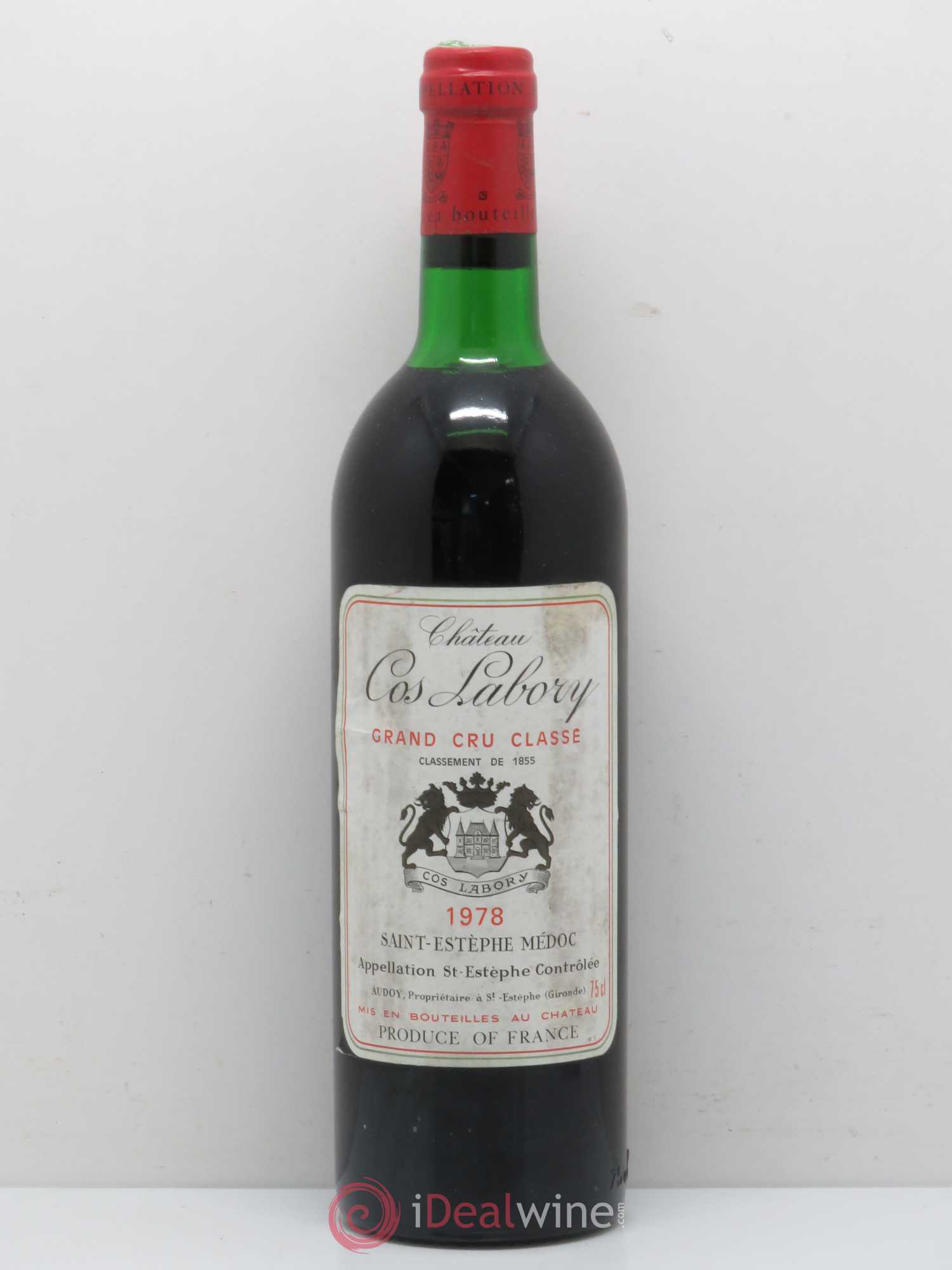 Château Cos Labory 5ème Grand Cru Classé 1978 - Lot de 1 bouteille - 0