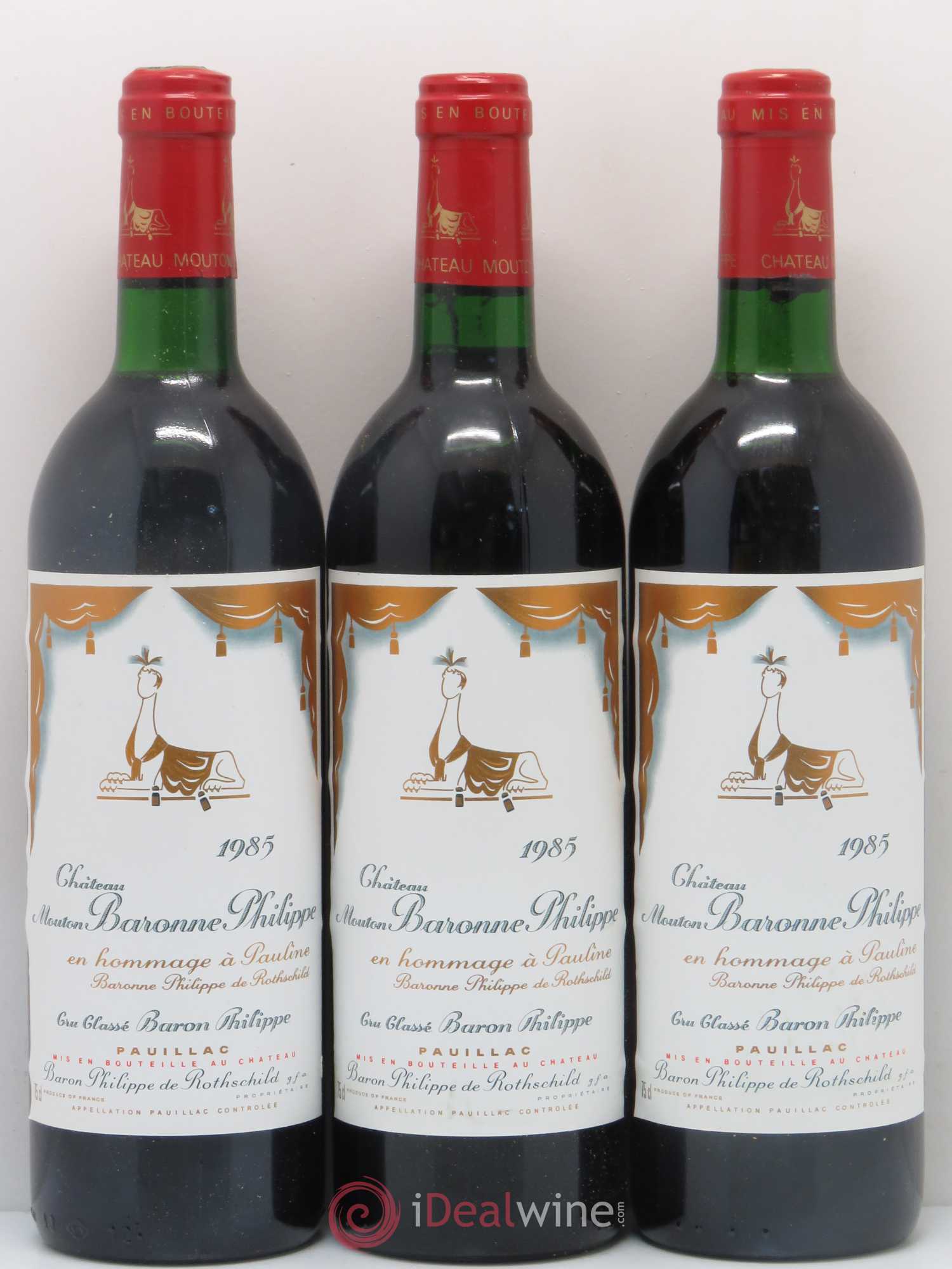 Château d' Armailhac - Mouton Baron(ne) Philippe 5ème Grand Cru Classé 1985 - Lot de 12 bouteilles - 1