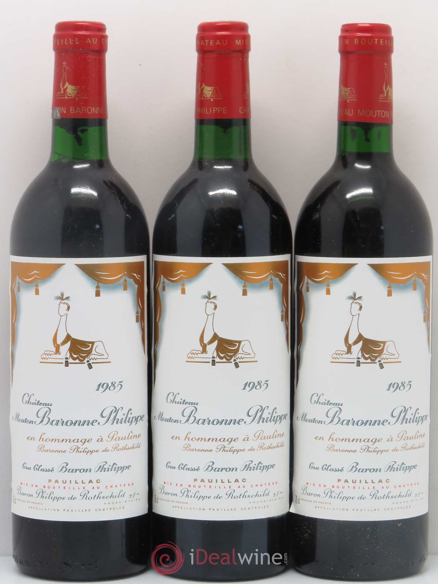 Château d' Armailhac - Mouton Baron(ne) Philippe 5ème Grand Cru Classé 1985 - Lot de 12 bouteilles - 3