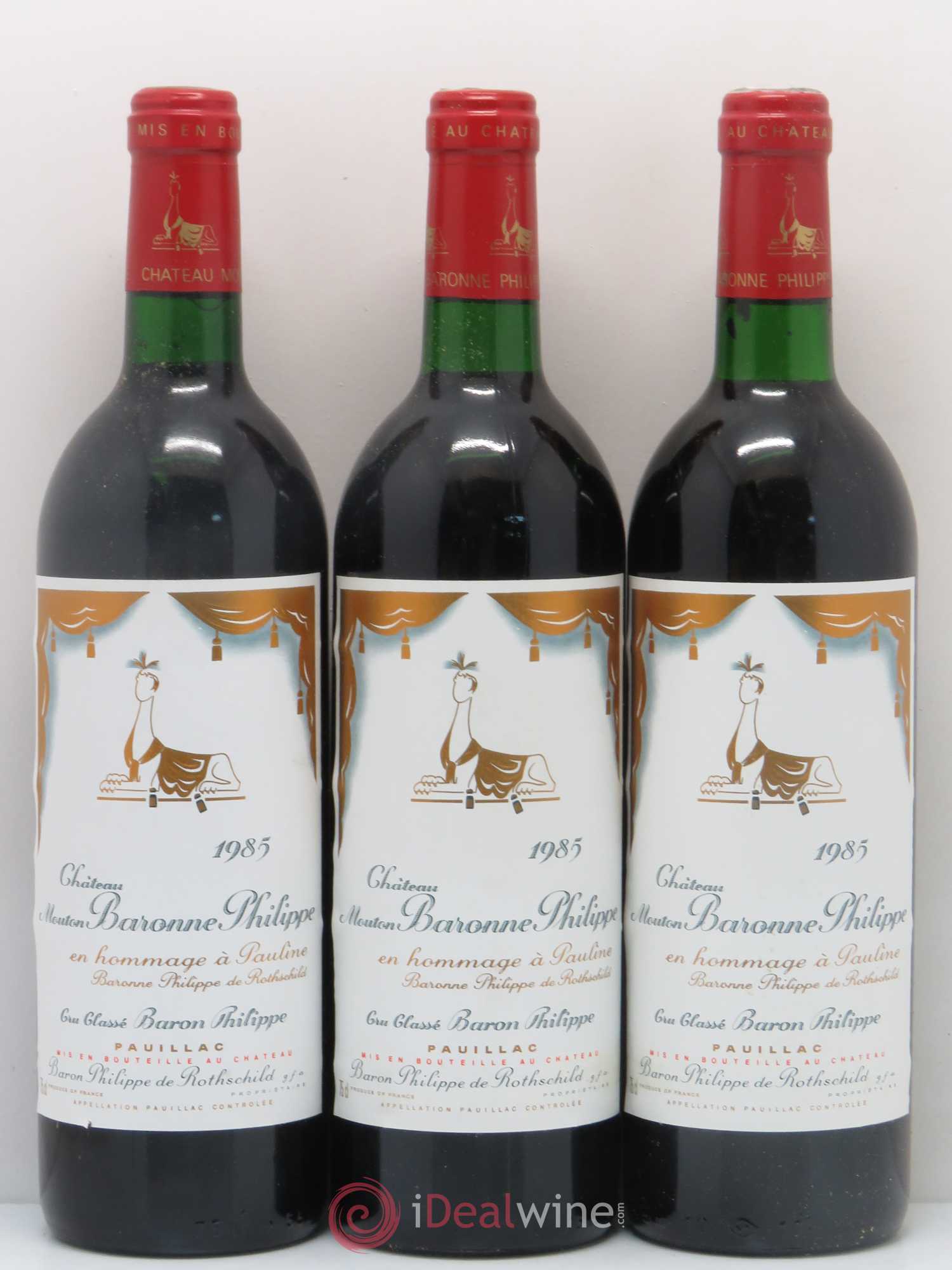 Château d' Armailhac - Mouton Baron(ne) Philippe 5ème Grand Cru Classé 1985 - Lot de 12 bouteilles - 4