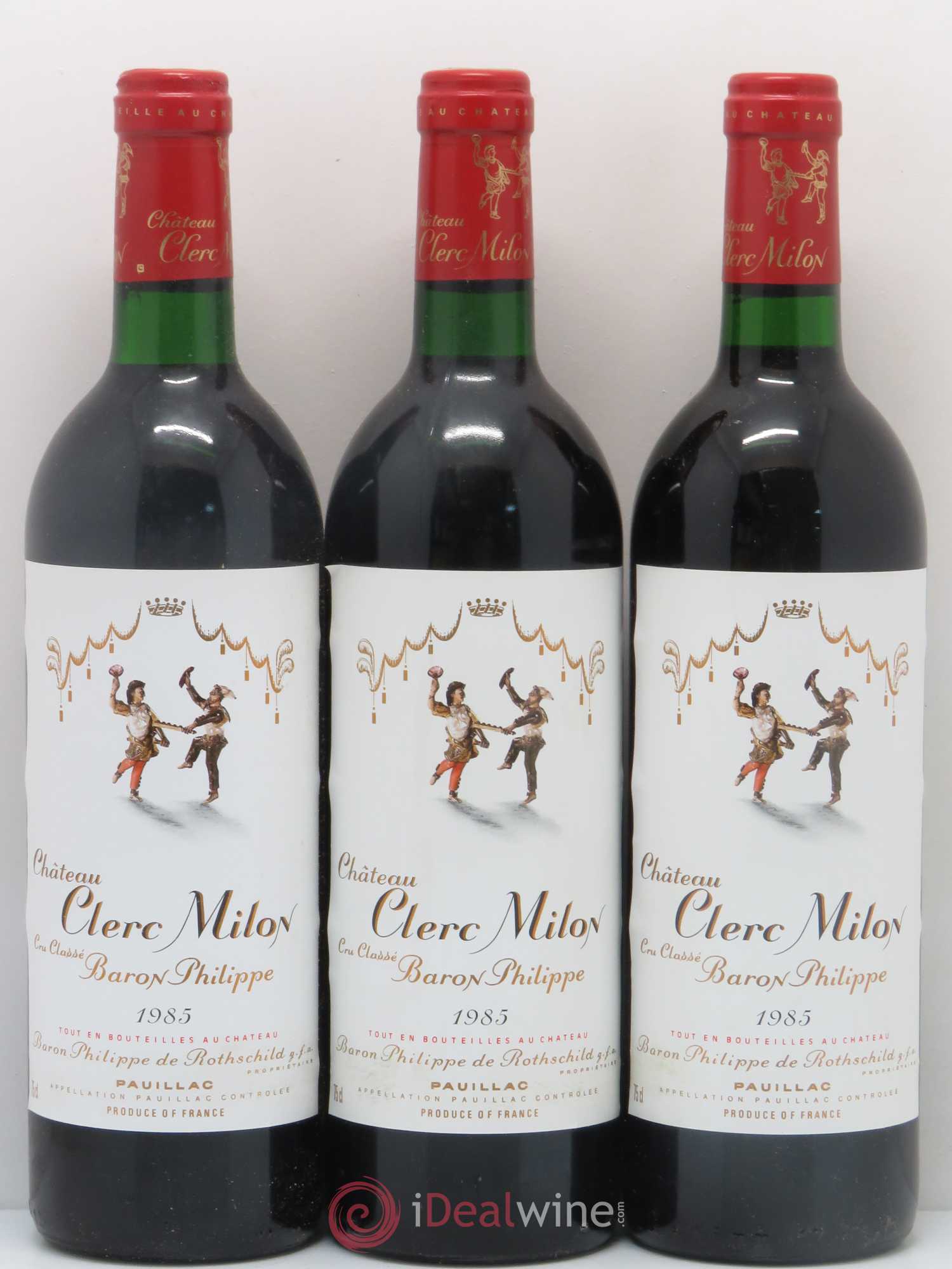 Château Clerc Milon 5ème Grand Cru Classé 1985 - Lot of 12 bottles - 1