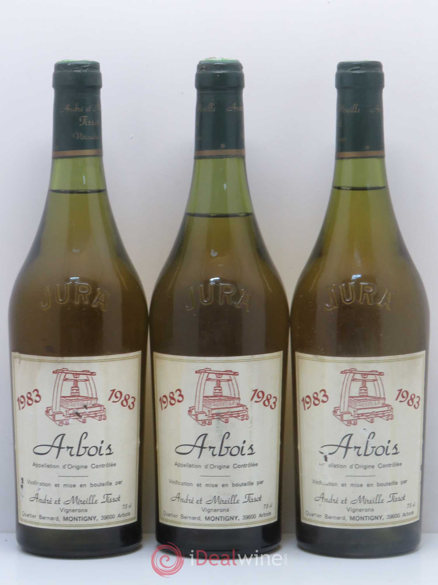 Arbois Andre & Mireille Tissot 1983 - Lot de 3 bouteilles - 0