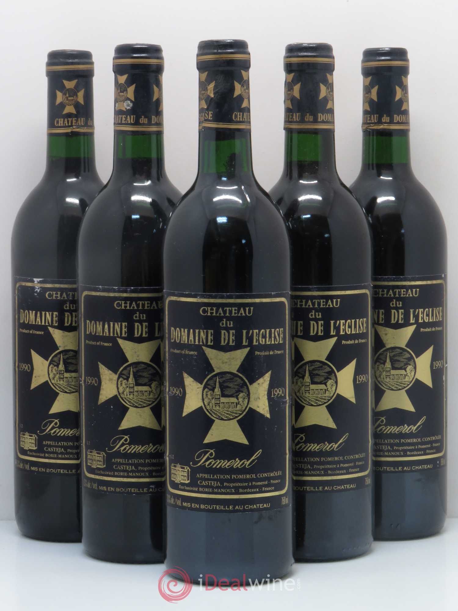 Château du Domaine de l'Église 1990 - Lot de 5 bouteilles - 0