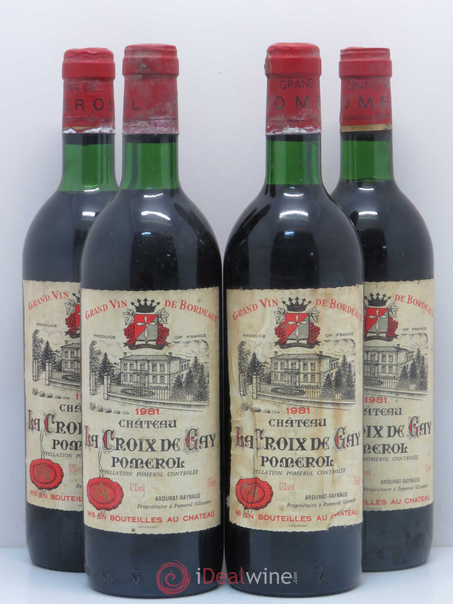 Château la Croix de Gay 1981 - Lot de 4 bouteilles - 0