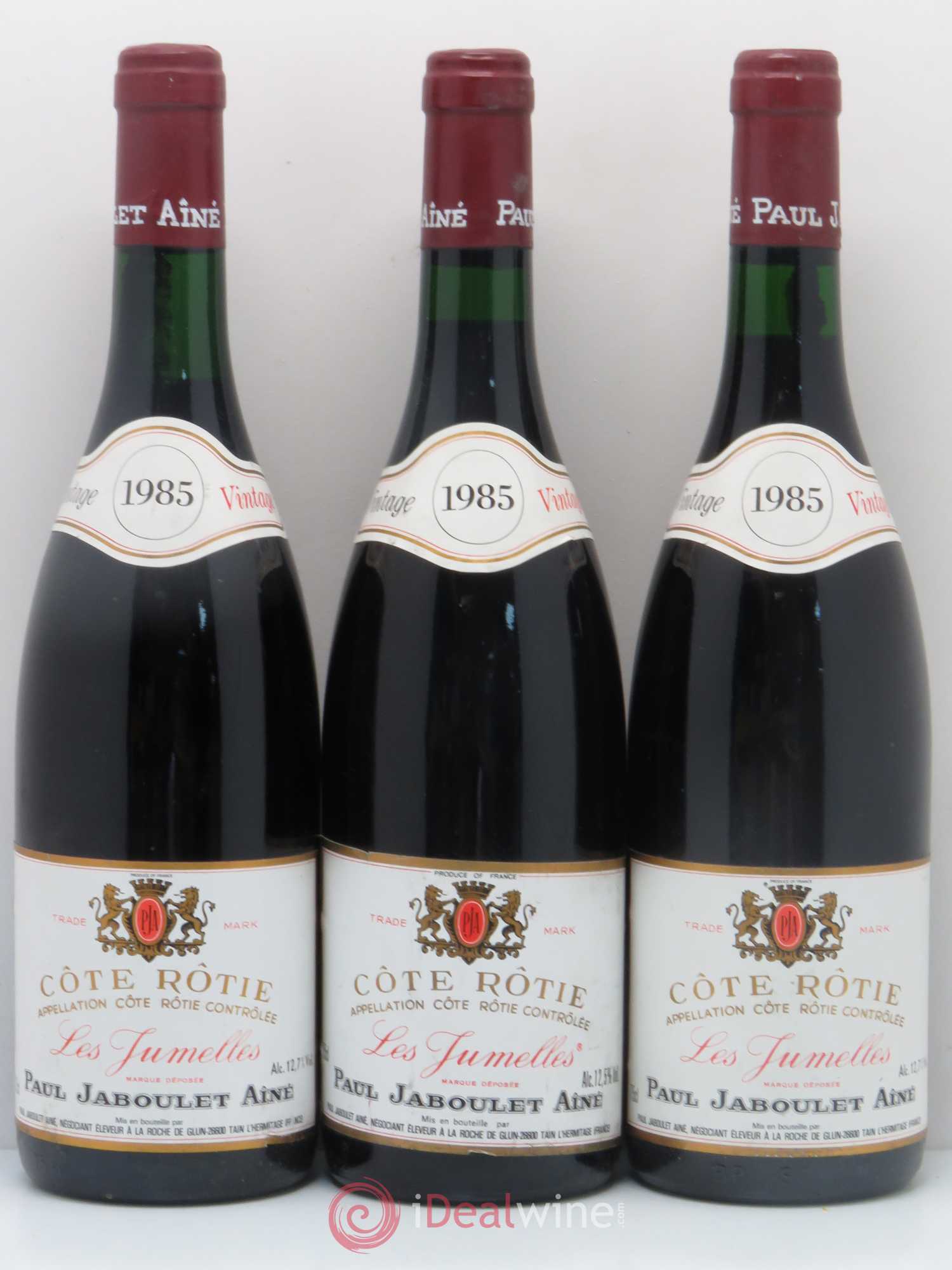 Côte-Rôtie Les Jumelles Paul Jaboulet Ainé 1985 - Lot de 3 bouteilles - 0