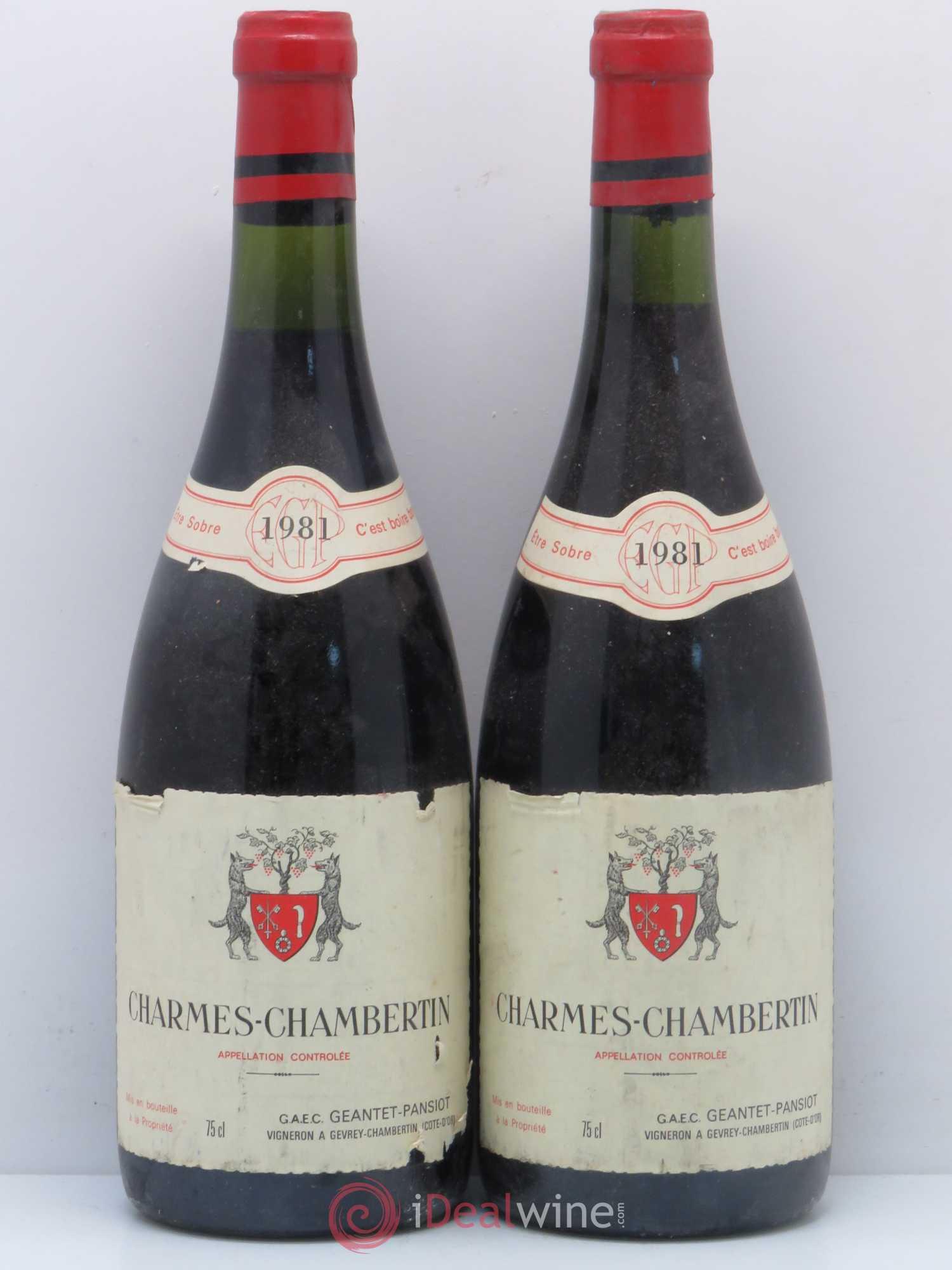 Charmes-Chambertin Grand Cru Geantet-Pansiot 1981 - Lot de 2 bouteilles - 0