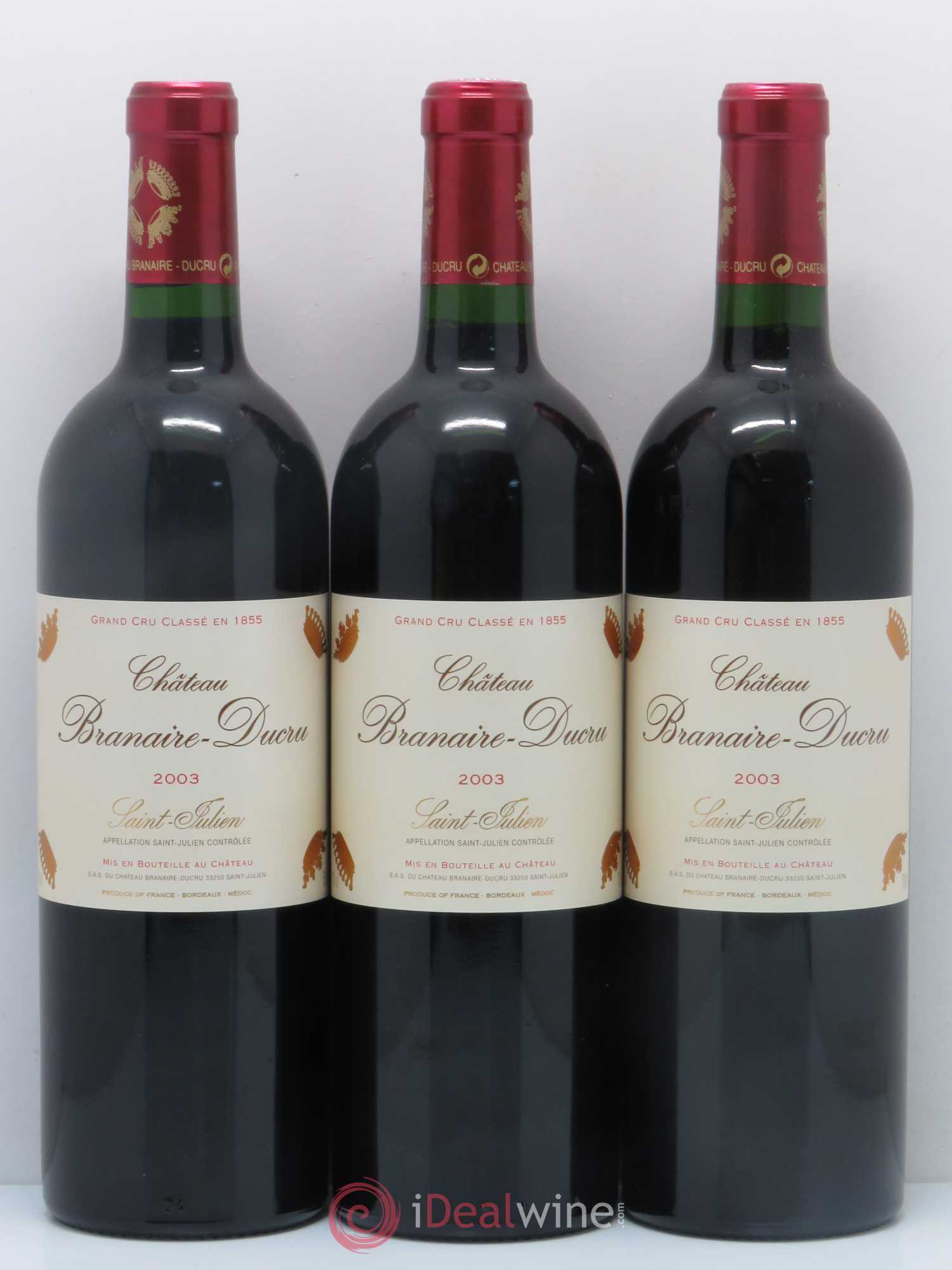 Château Branaire Ducru 4ème Grand Cru Classé 2003 - Lot de 12 bouteilles - 1
