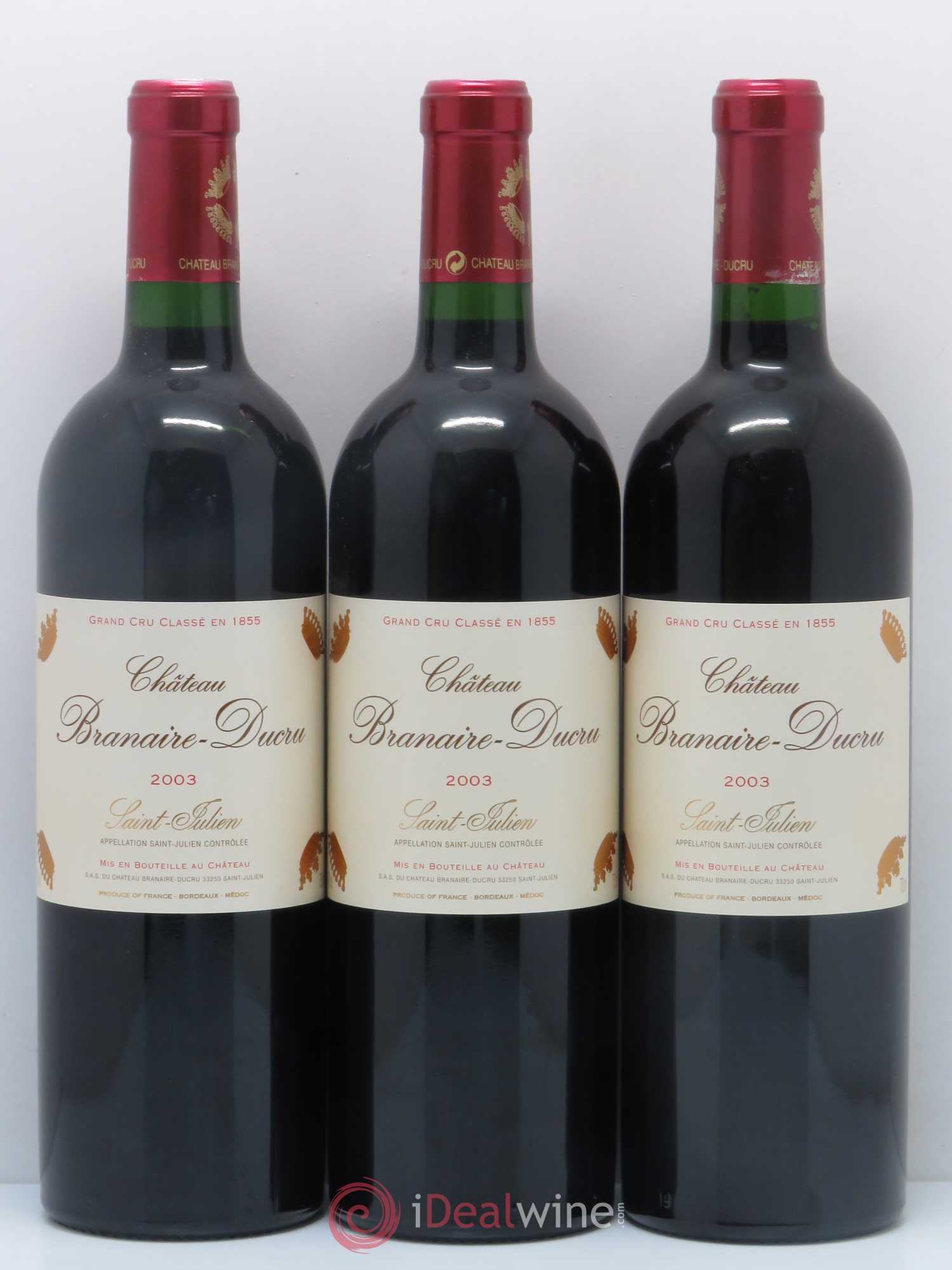 Château Branaire Ducru 4ème Grand Cru Classé 2003 - Lot de 12 bouteilles - 3