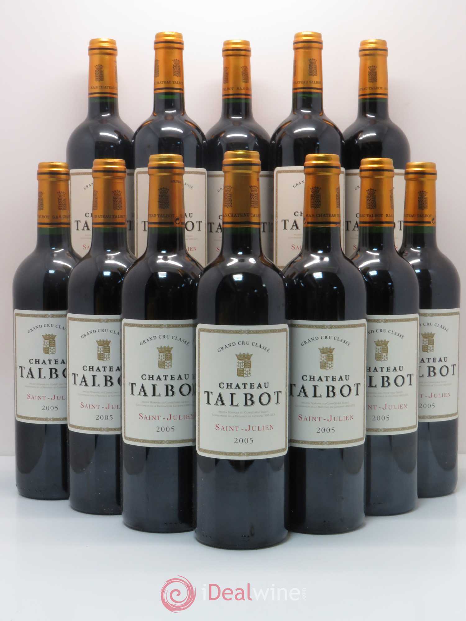 Château Talbot 4ème Grand Cru Classé 2005 - Lot de 12 bouteilles - 0