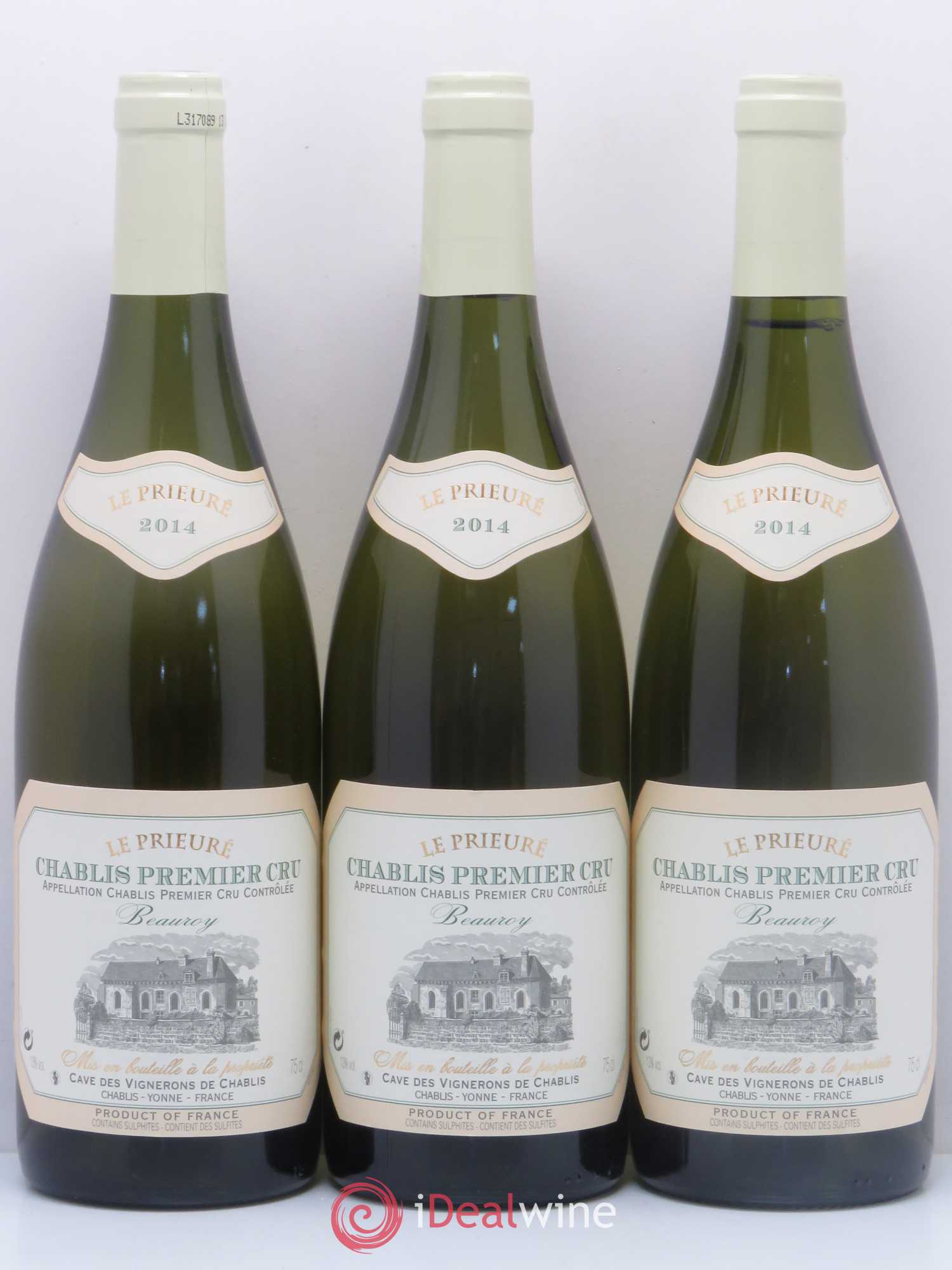 Chablis 1er Cru Beauroy Le Prieuré (sans prix de réserve) 2014 - Posten von 3 Flaschen - 0