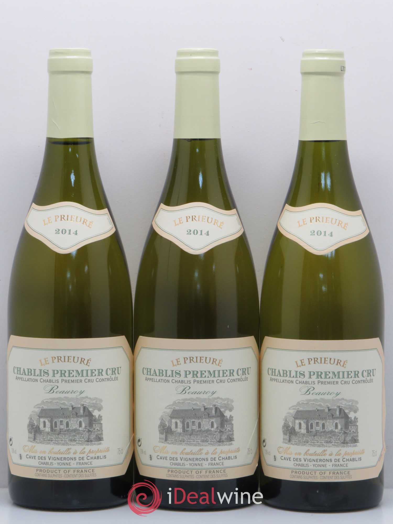 Chablis 1er Cru Beauroy Le Prieure (sans prix de réserve) 2014 - Posten von 3 Flaschen - 0