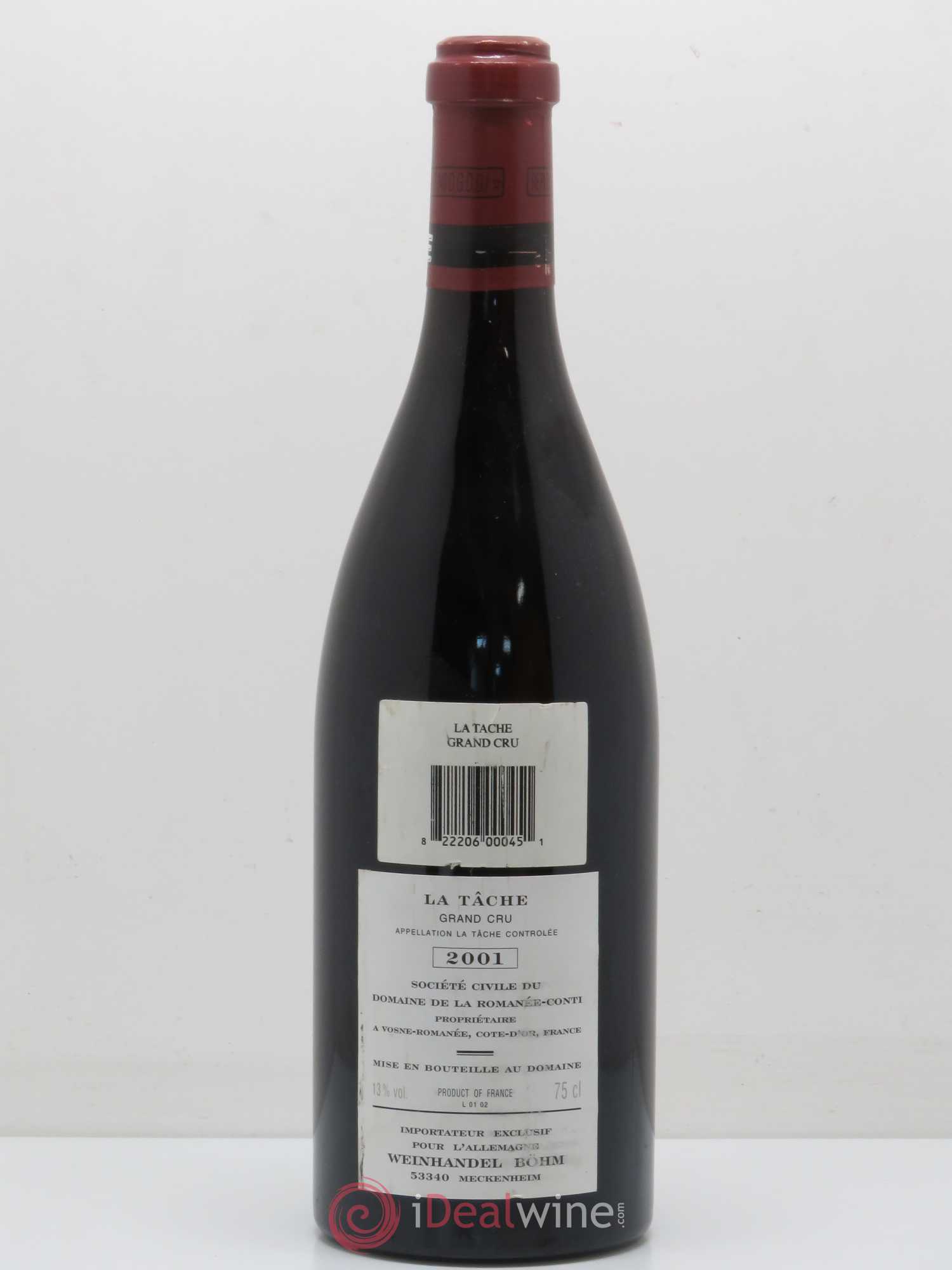 La Tâche Grand Cru Domaine de la Romanée-Conti 2001 - Lot de 1 bouteille - 1