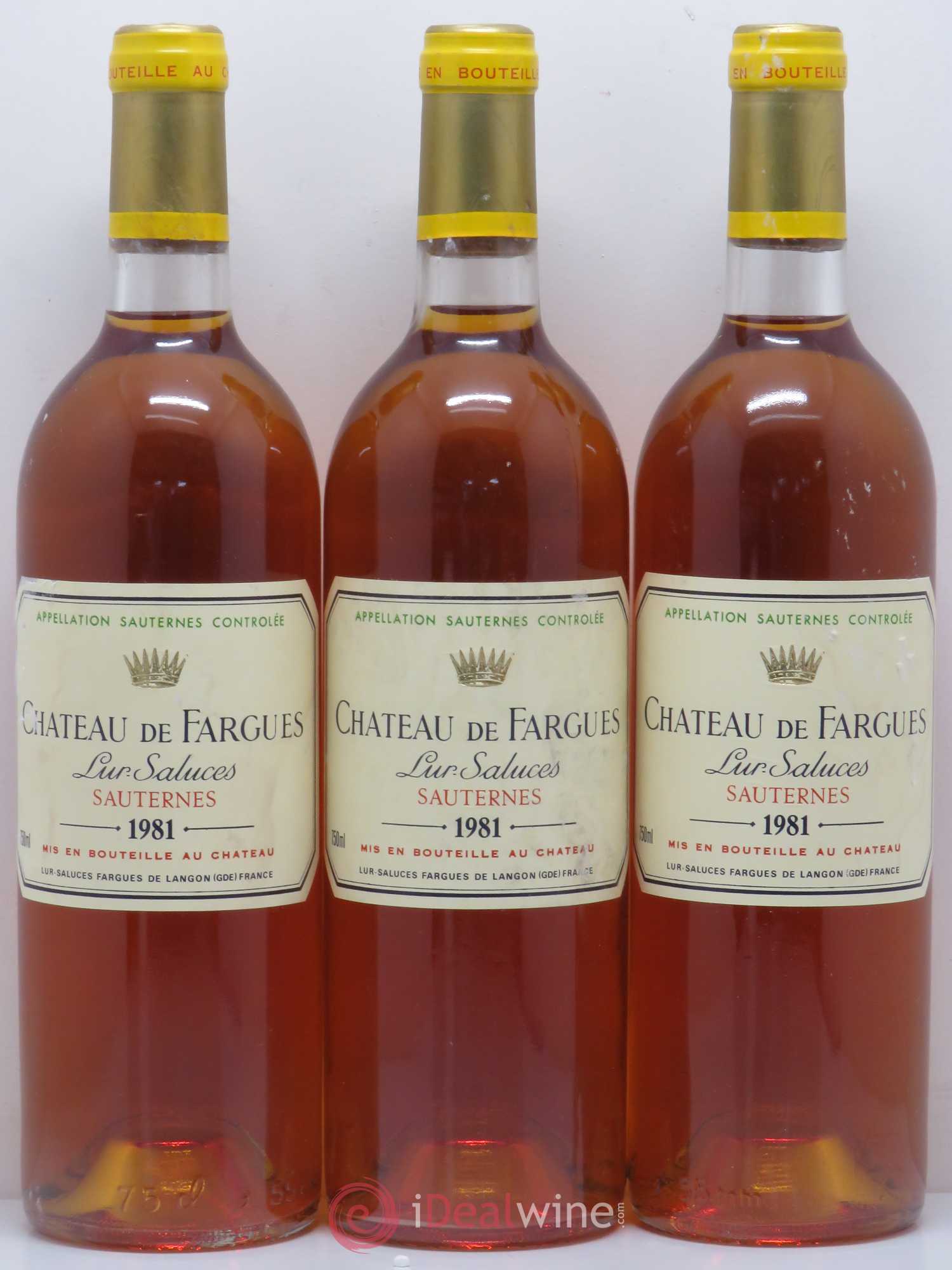 Château de Fargues 1981 - Lotto di 3 bottiglie - 0