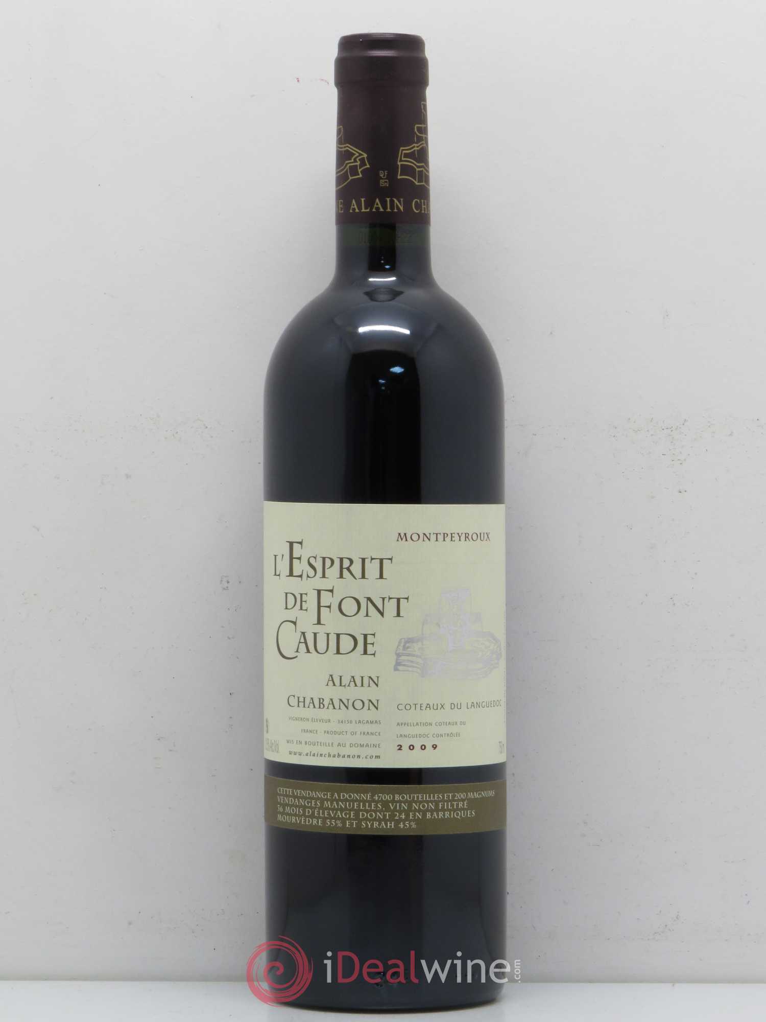 Languedoc Montpeyroux Alain Chabanon (Domaine) L'Esprit de Font Caude 2009 - Lot de 1 bouteille - 0