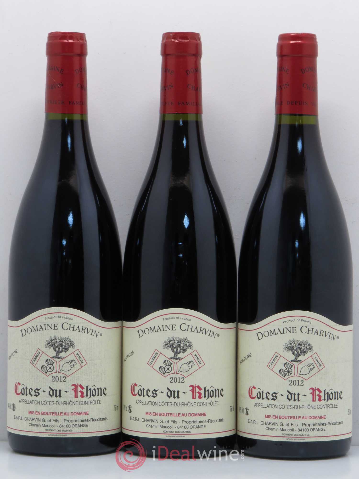 Côtes-du-Rhône Charvin (Domaine) 2012 - Lot de 3 bouteilles - 0