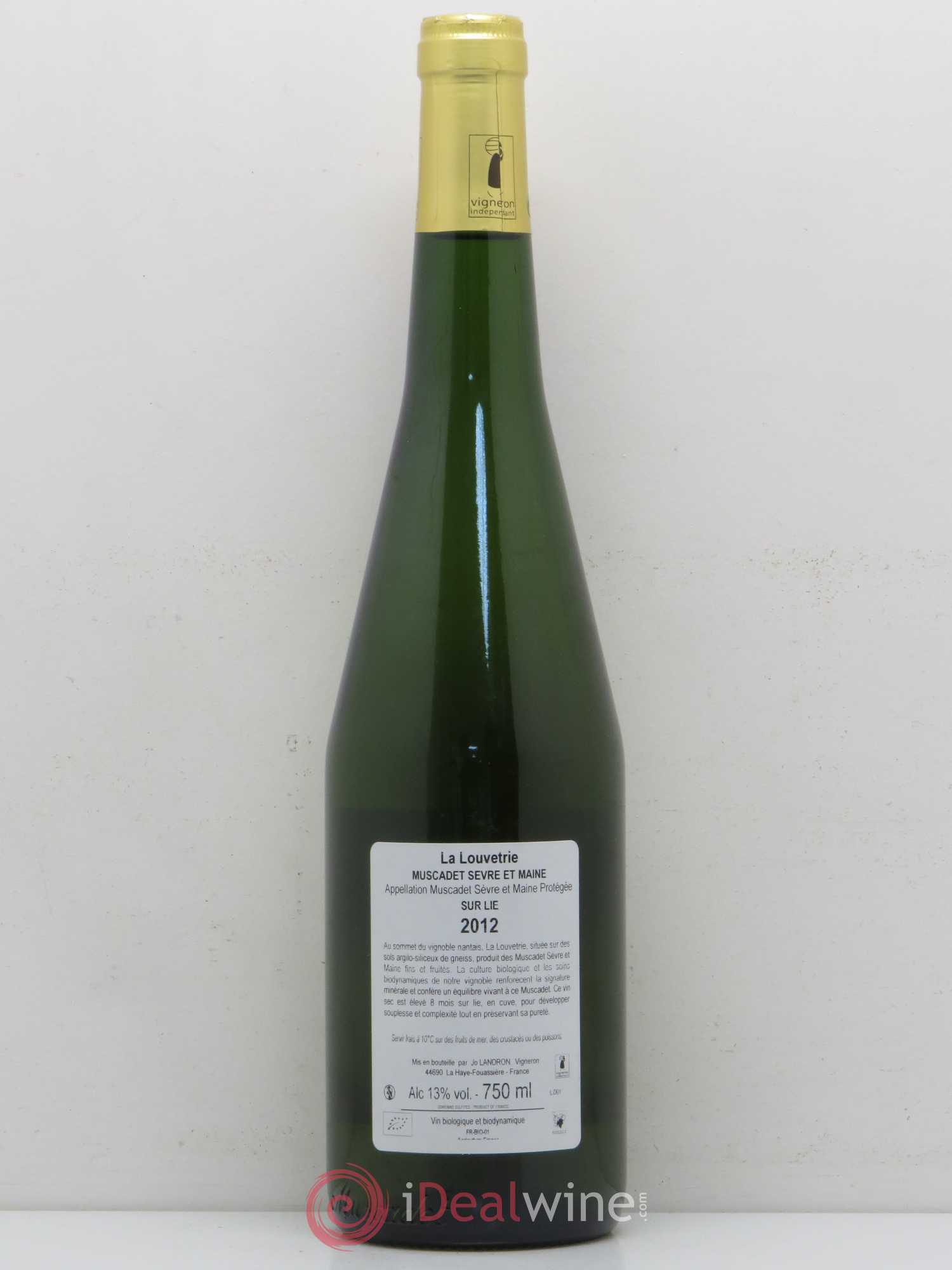 Muscadet-Sèvre-et-Maine La Louvetrie Jo Landron 2012 - Lot de 1 bouteille - 1