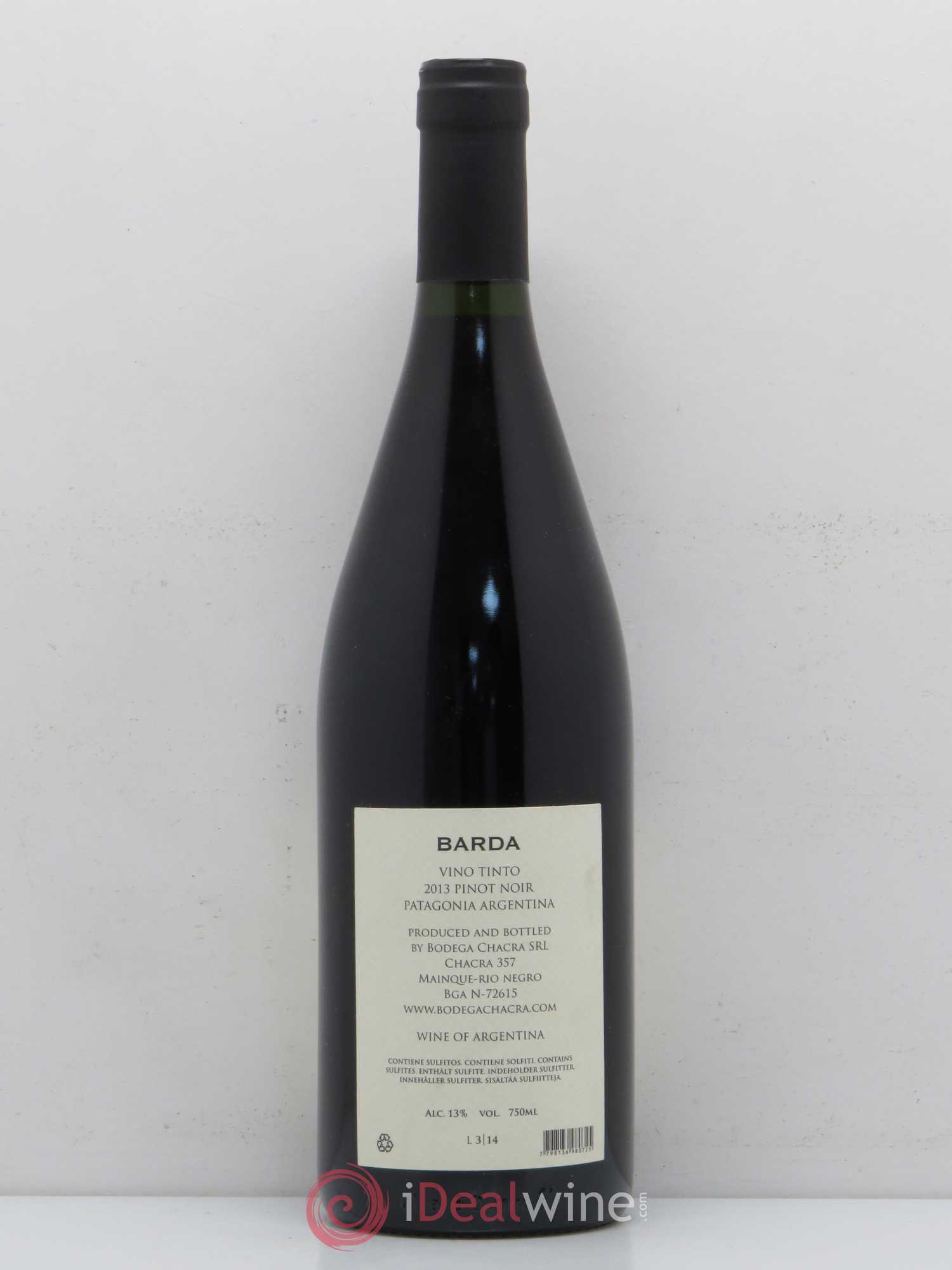 Vins Etrangers Bodega Barda Pinot Noir Argentine Patagonia Rio Negro 2013 - Lotto di 1 bottiglia - 1