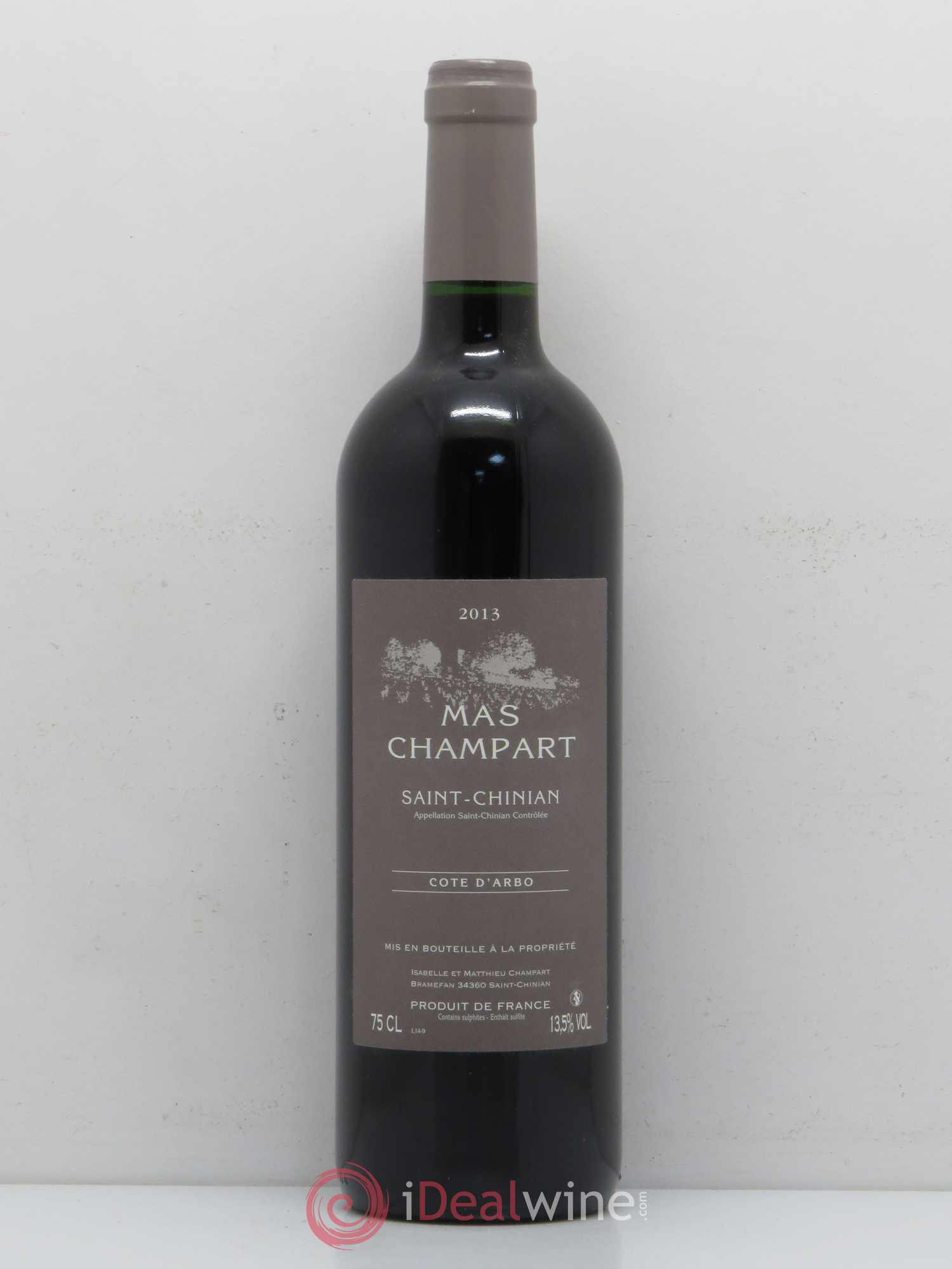 Saint-Chinian Mas Champart Côte d'Arbo Isabelle et Mathieu Champart 2013 - Lot de 1 bouteille - 0