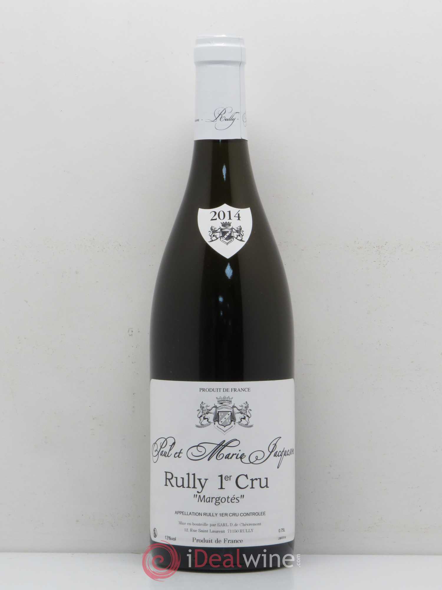 Rully 1er Cru Margotés Paul & Marie Jacqueson 2014 - Lot de 1 bouteille - 0