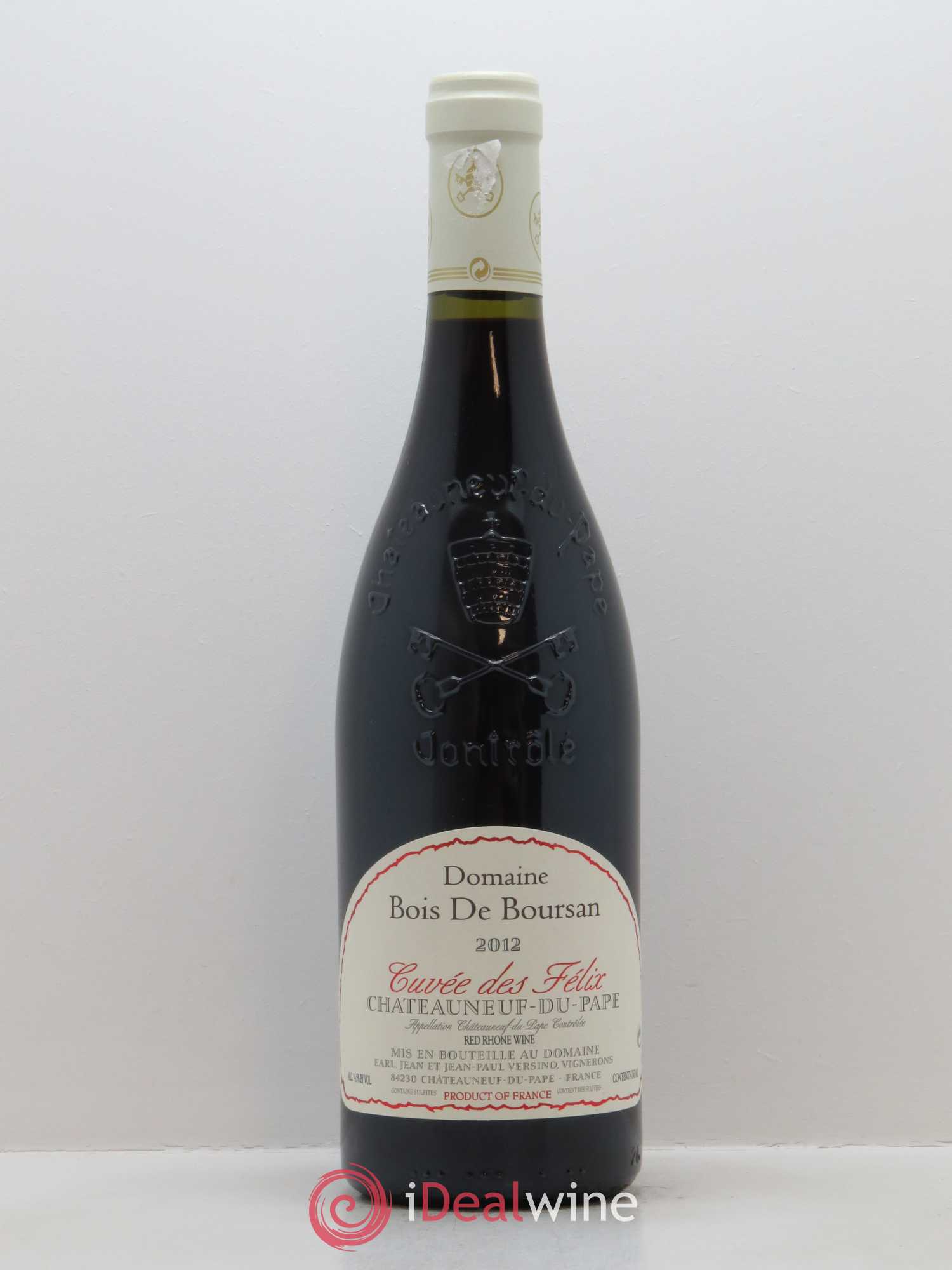 Châteauneuf-du-Pape Bois de Boursan (Domaine) Cuvée des Félix Jean et Jean-Paul Versino 2012 - Lot de 1 bouteille - 0