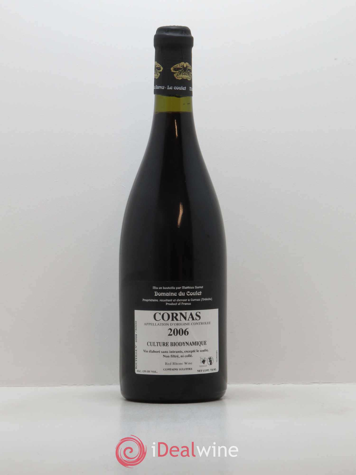 Cornas Billes Noires Coulet (Domaine du) - Matthieu Barret 2006 - Lot de 1 bouteille - 1