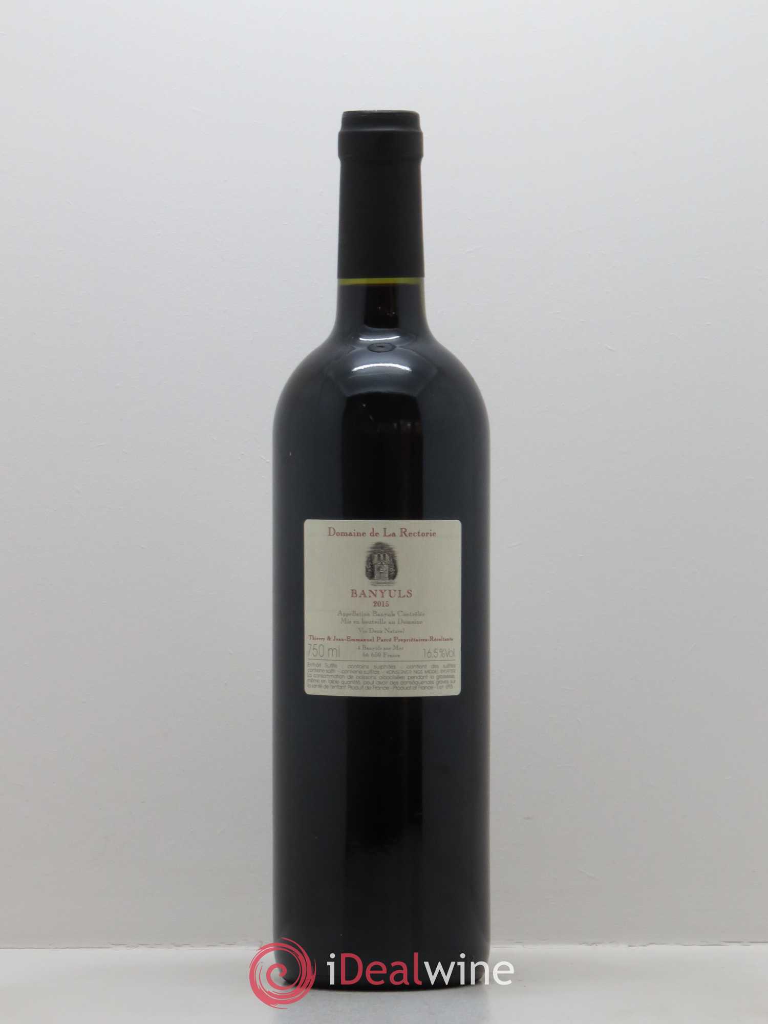 Banyuls La Rectorie (Domaine de) Léon Parcé Thierry et Jean Emmanuel Parcé 2015 - Lot de 1 bouteille - 1